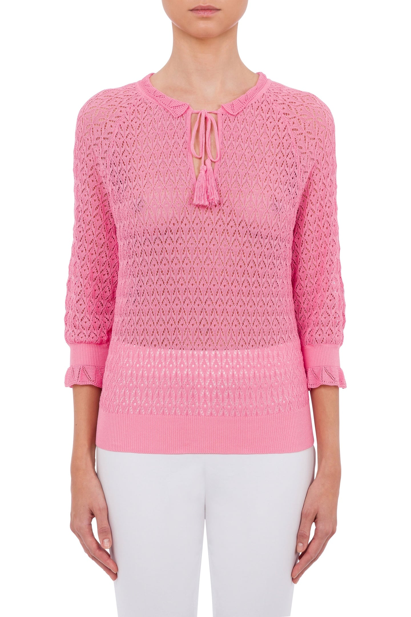 Moschino Punched Cotton Sweater Pink Taglia: 42 | Maglie a manica lunga Outlet | Donna | Rosa