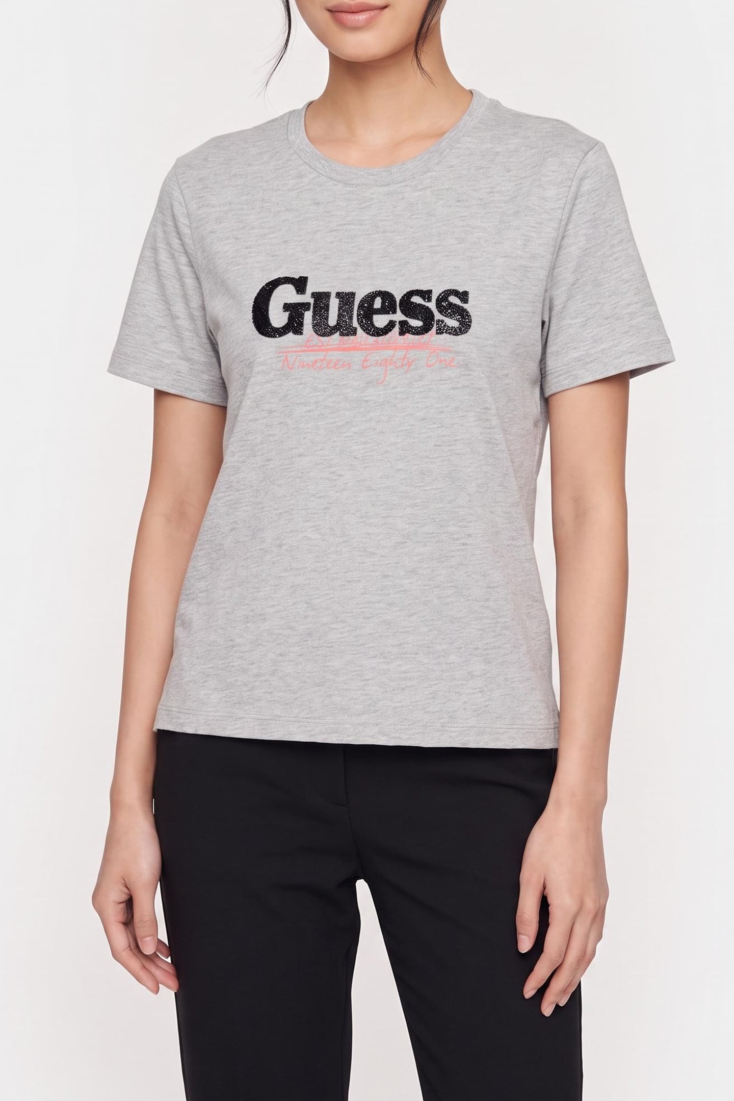 GUESS Cn Sl  Tour Dat Light Melange Grey M Taglia: XS | Maglie Sportivi Outlet | Donna | Grigio