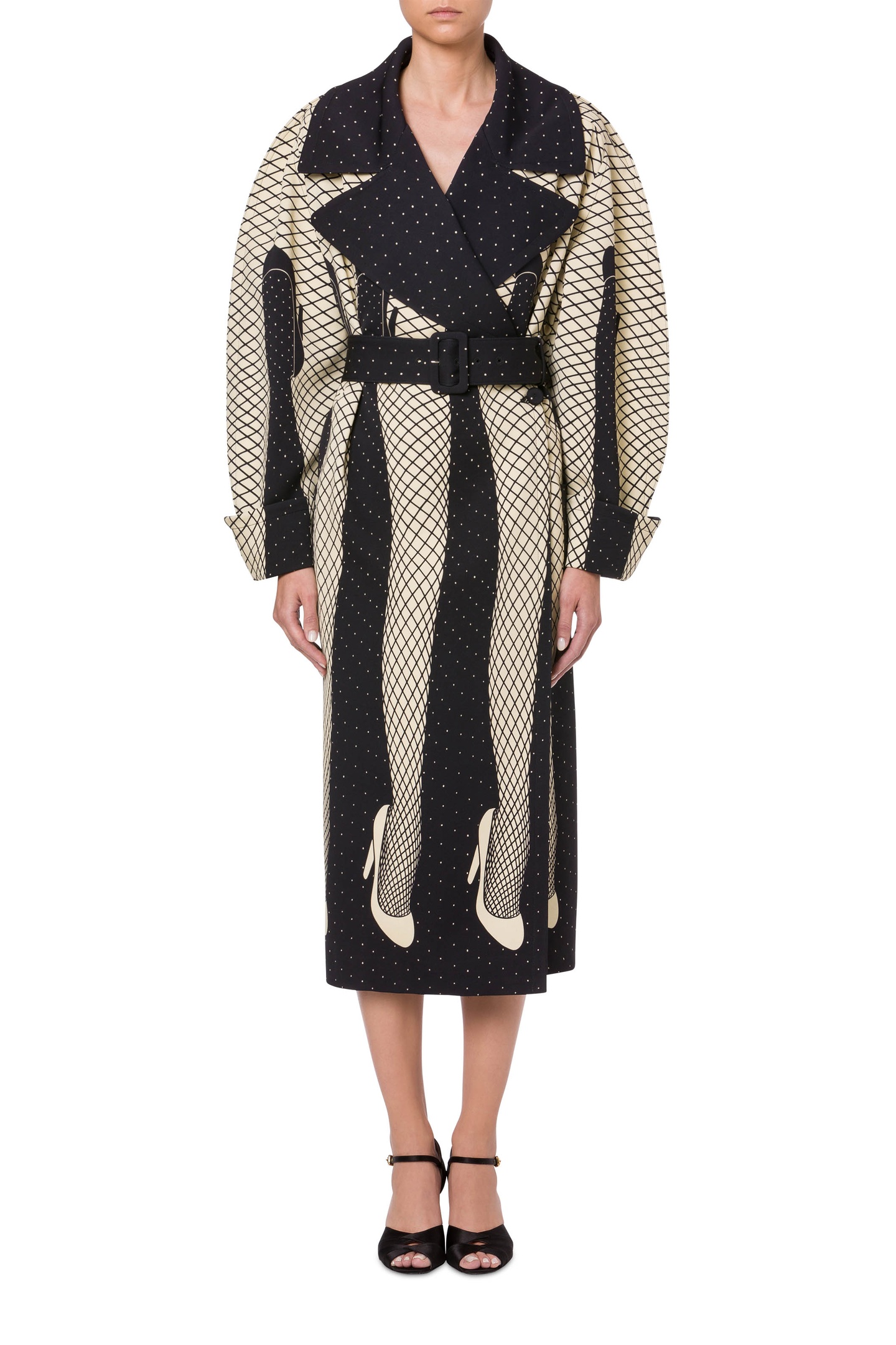 Moschino Dancer's Legs Coat Black Maat: 36 | Overshirts Outlet | Dames | Zwart