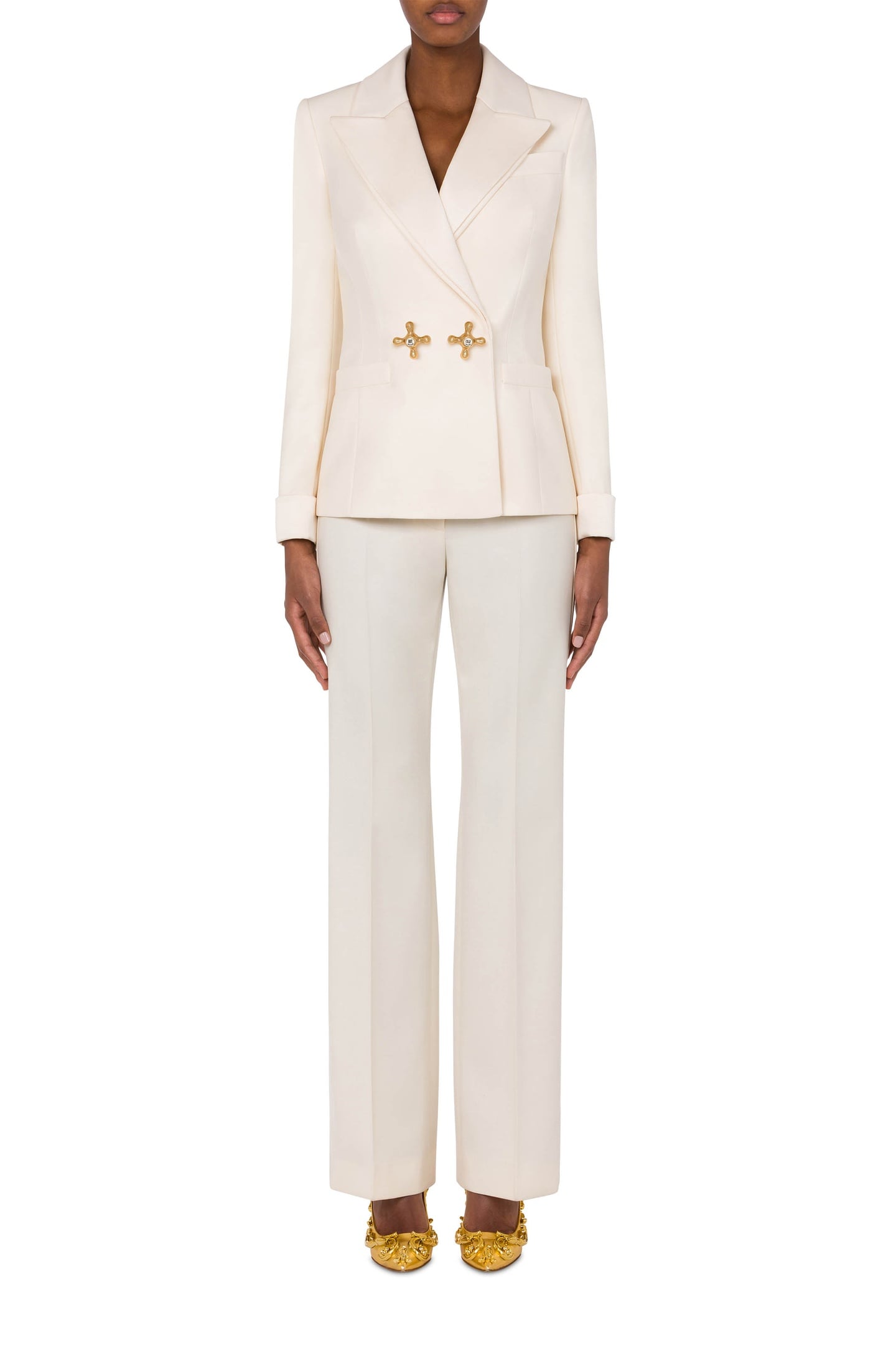 Moschino Wool Twill Jacket Faucet Details White Maat: 38 | Blazers Outlet | Dames | Wit