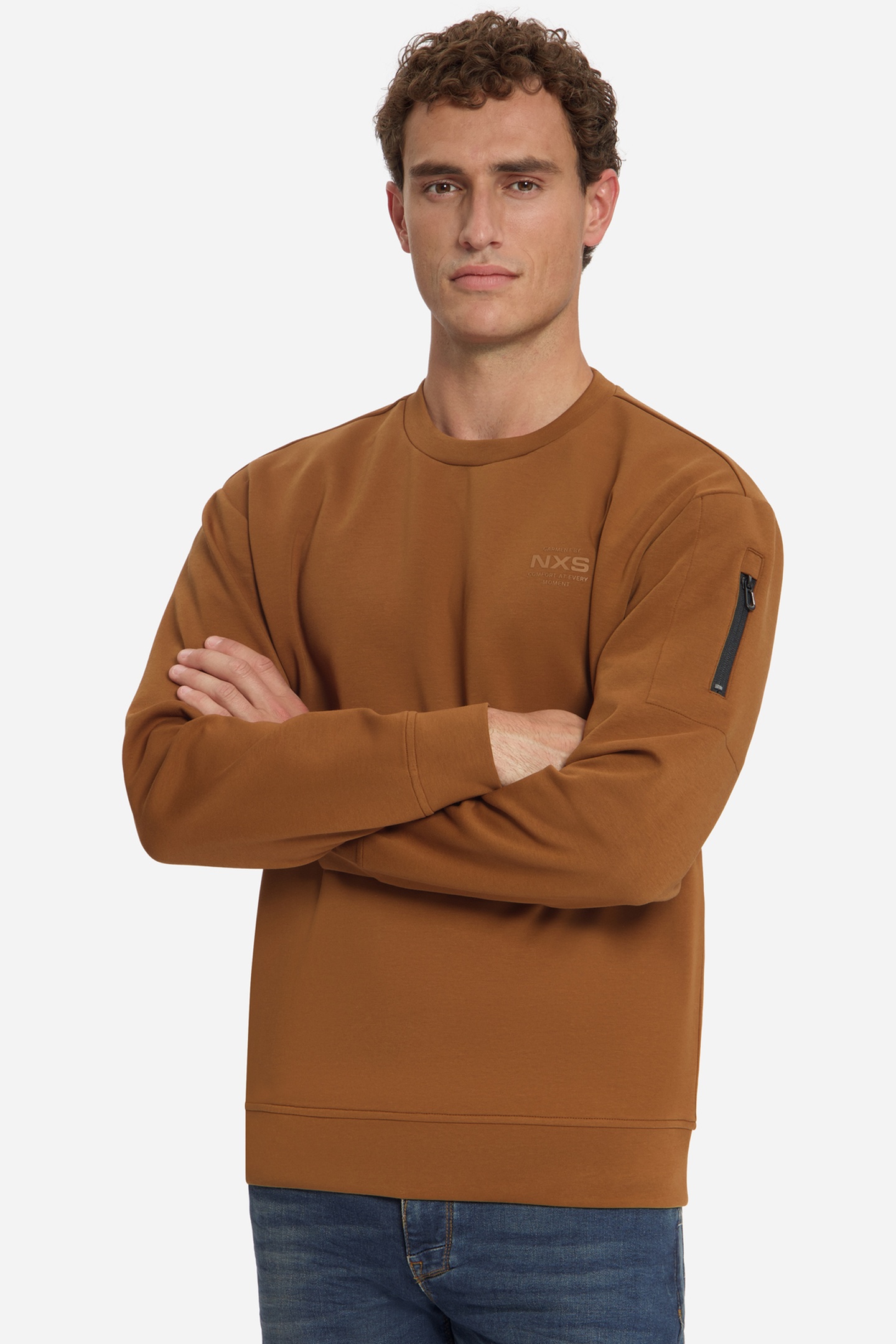 No Excess Sweater Crewneck Caramel Größe: S | Pullover Outlet | Herren | Braun