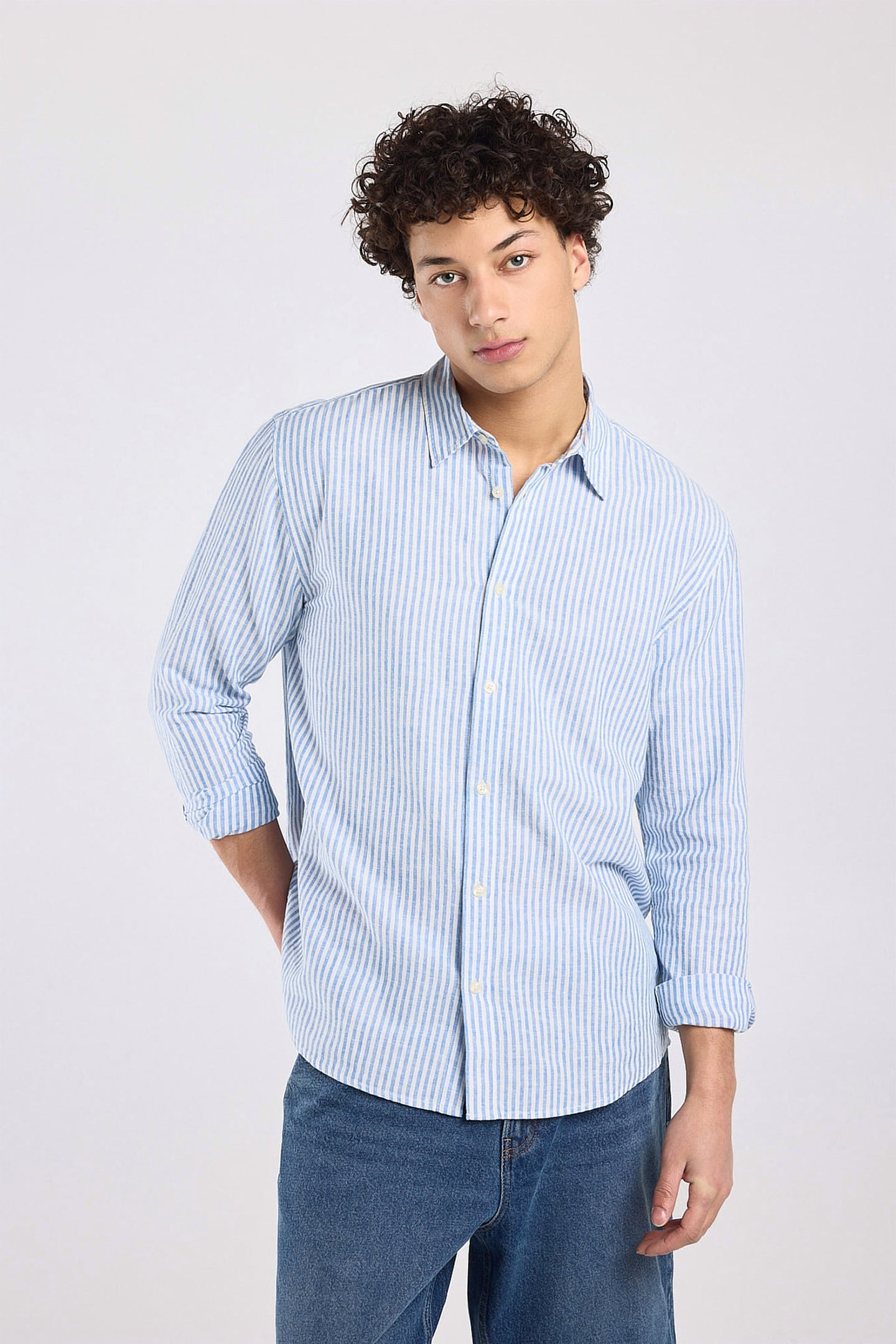 America Today Han White/blue Maat: XL | Casual Overhemden Outlet | Heren | Blauw