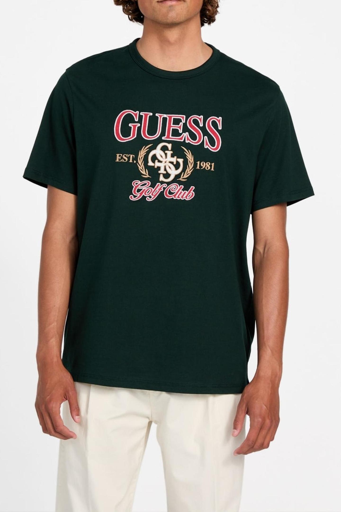 GUESS Ss Cn  4g Tee Alpine Grove Maat: XS | Basic T-Shirts Outlet | Heren | Groen