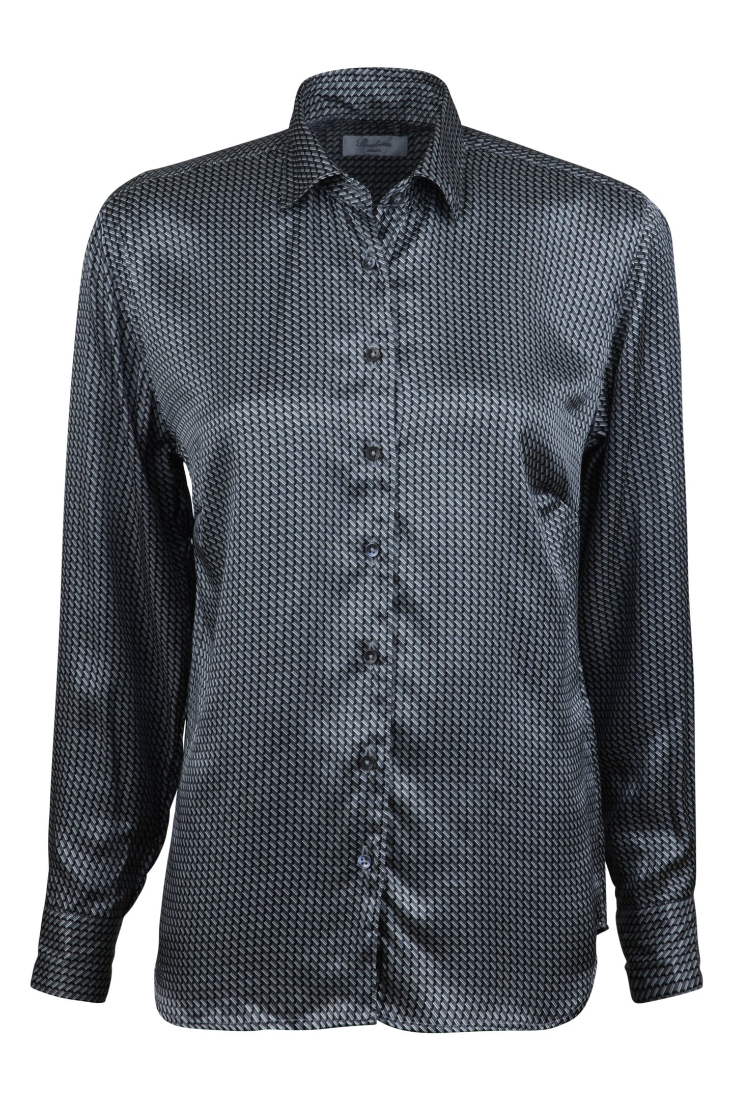 Stenströms Siri Shirt Black Pattern Maat: 36 | Longsleeves Outlet | Dames | Zwart