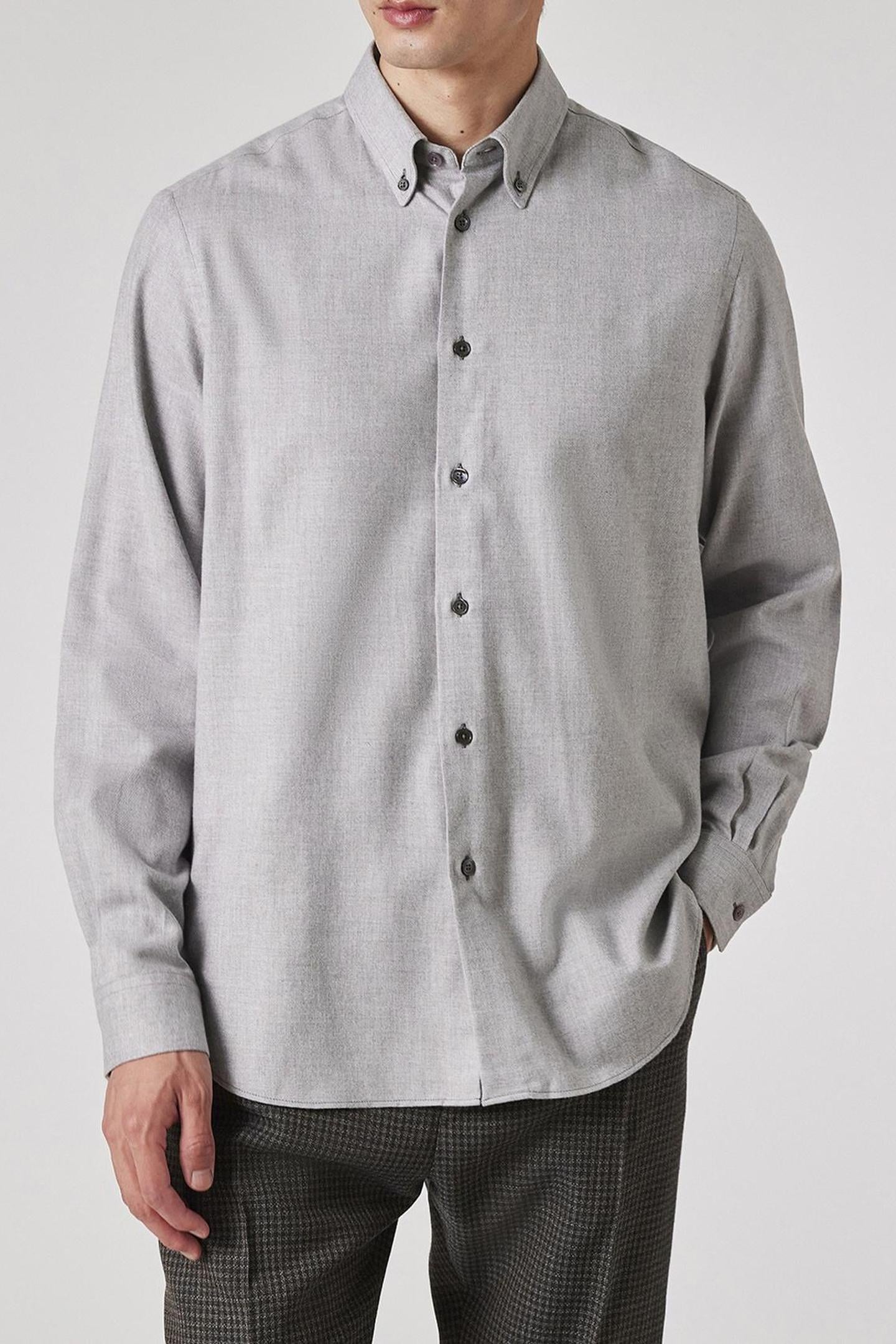 Paul Smith Mens S/c Casual Fit Shirt Grey Melange Größe: XL | Casual hemden Outlet | Herren | Grau