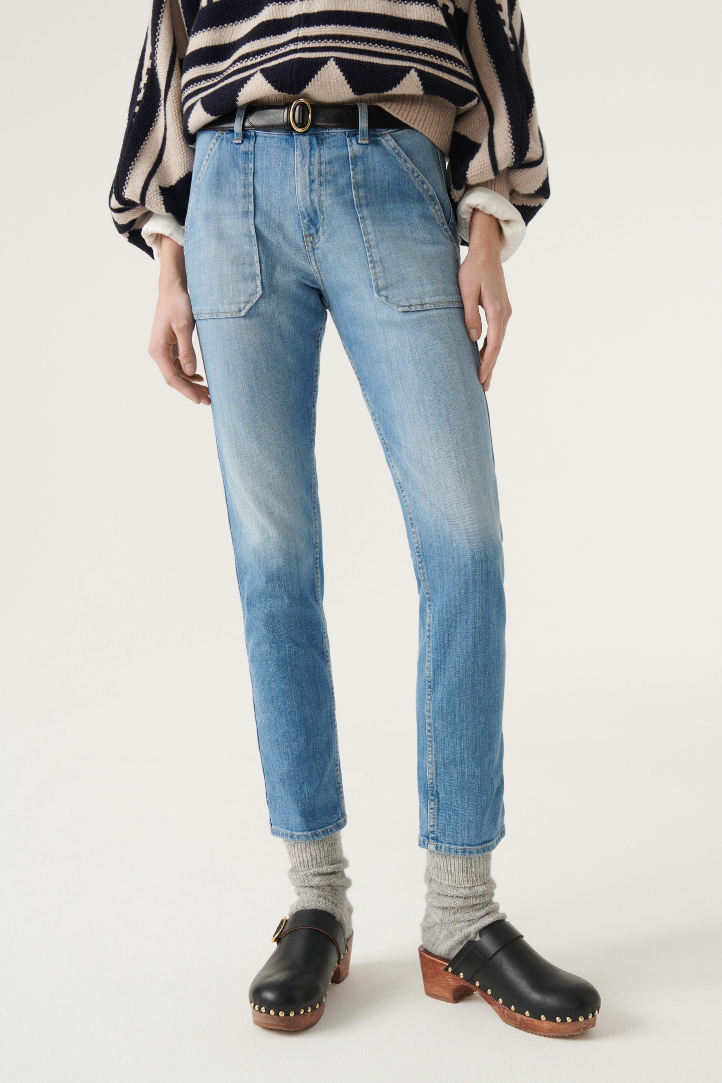 BA&SH Slim Lightusedblue Maat: M | Straight Jeans Outlet | Dames | Blauw