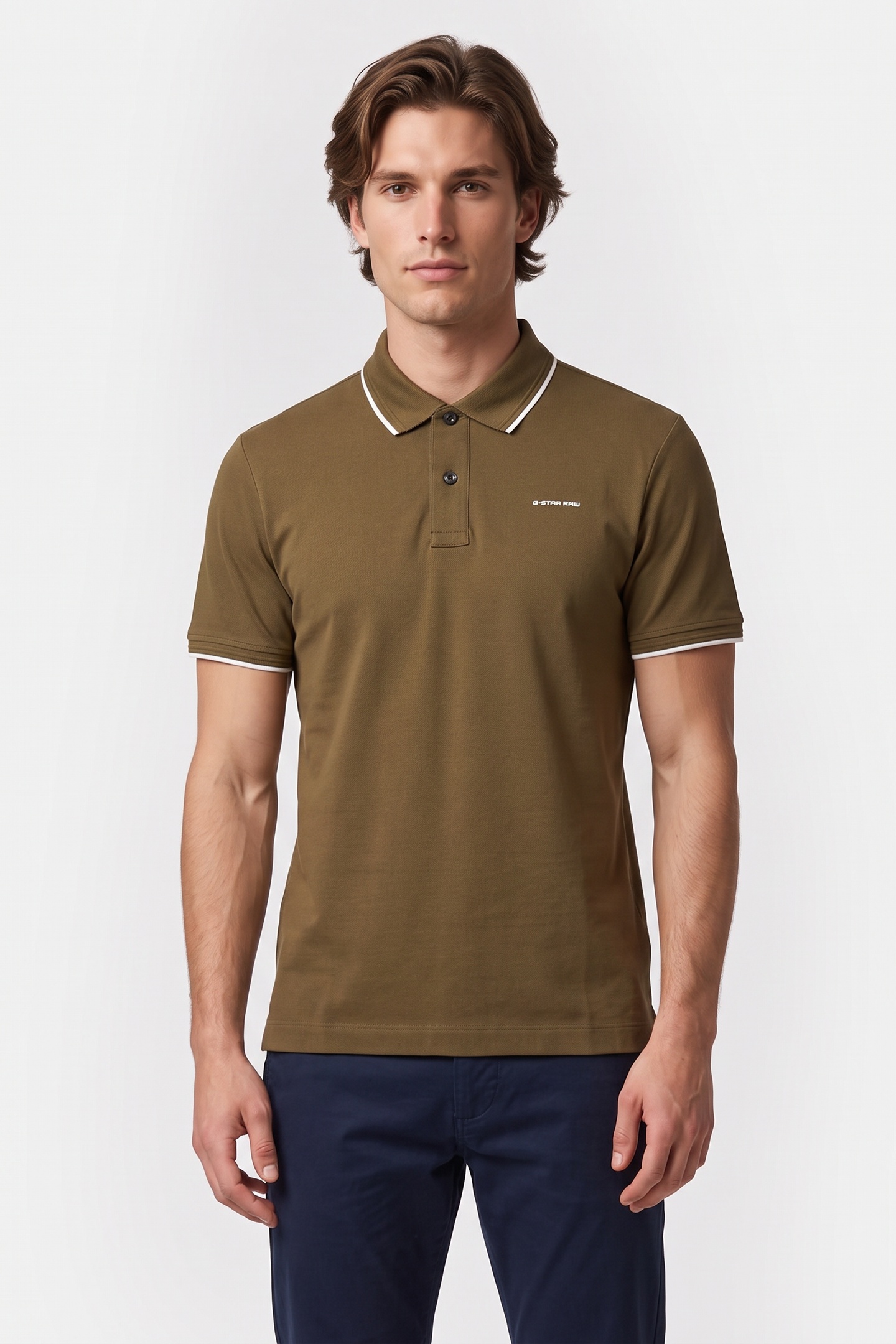 G-Star Chest Logo Striped Polo Dark Olive Taglia: XS | Polo Outlet | Uomo | Verde