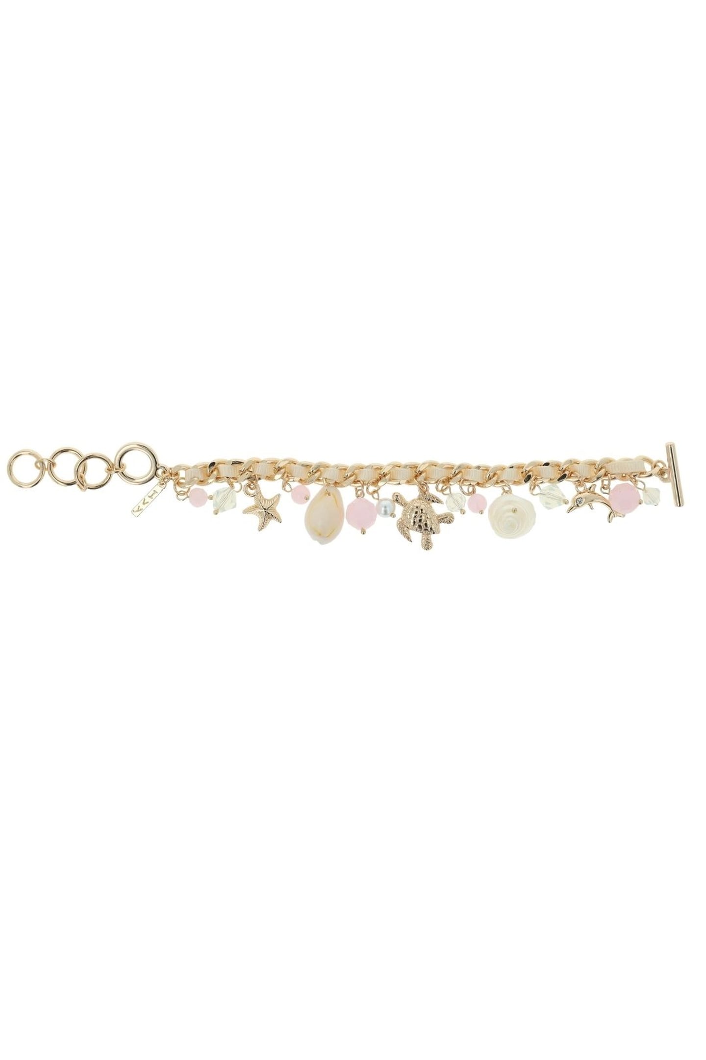 OTAZU Sea Life Bracelet White, Pink Size: OS | Bracelets Outlet | Dames | Goud