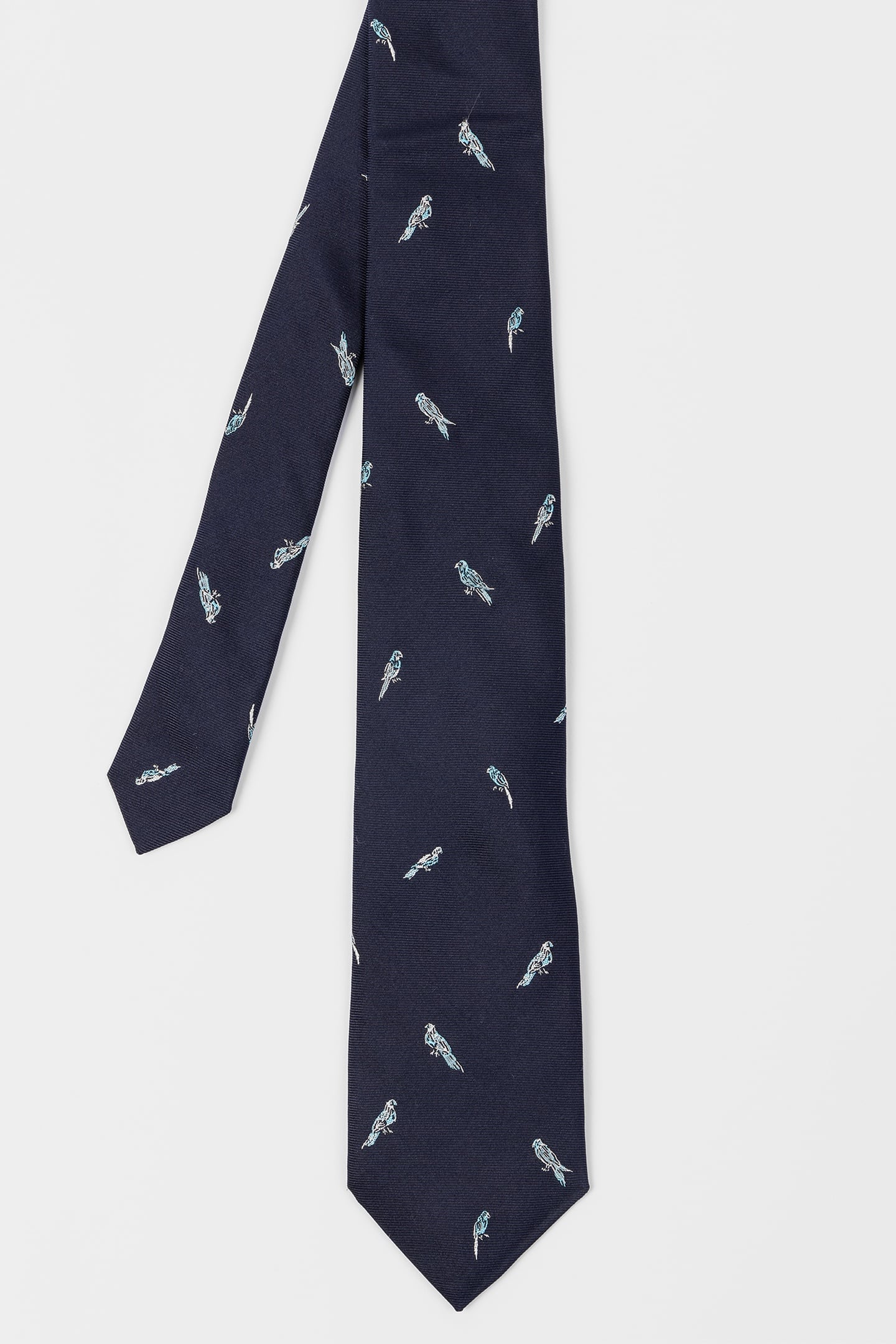 Paul Smith Men Tie Parrots Very Dark Navy Größe: 8 | Krawatten Outlet | Herren | Blau