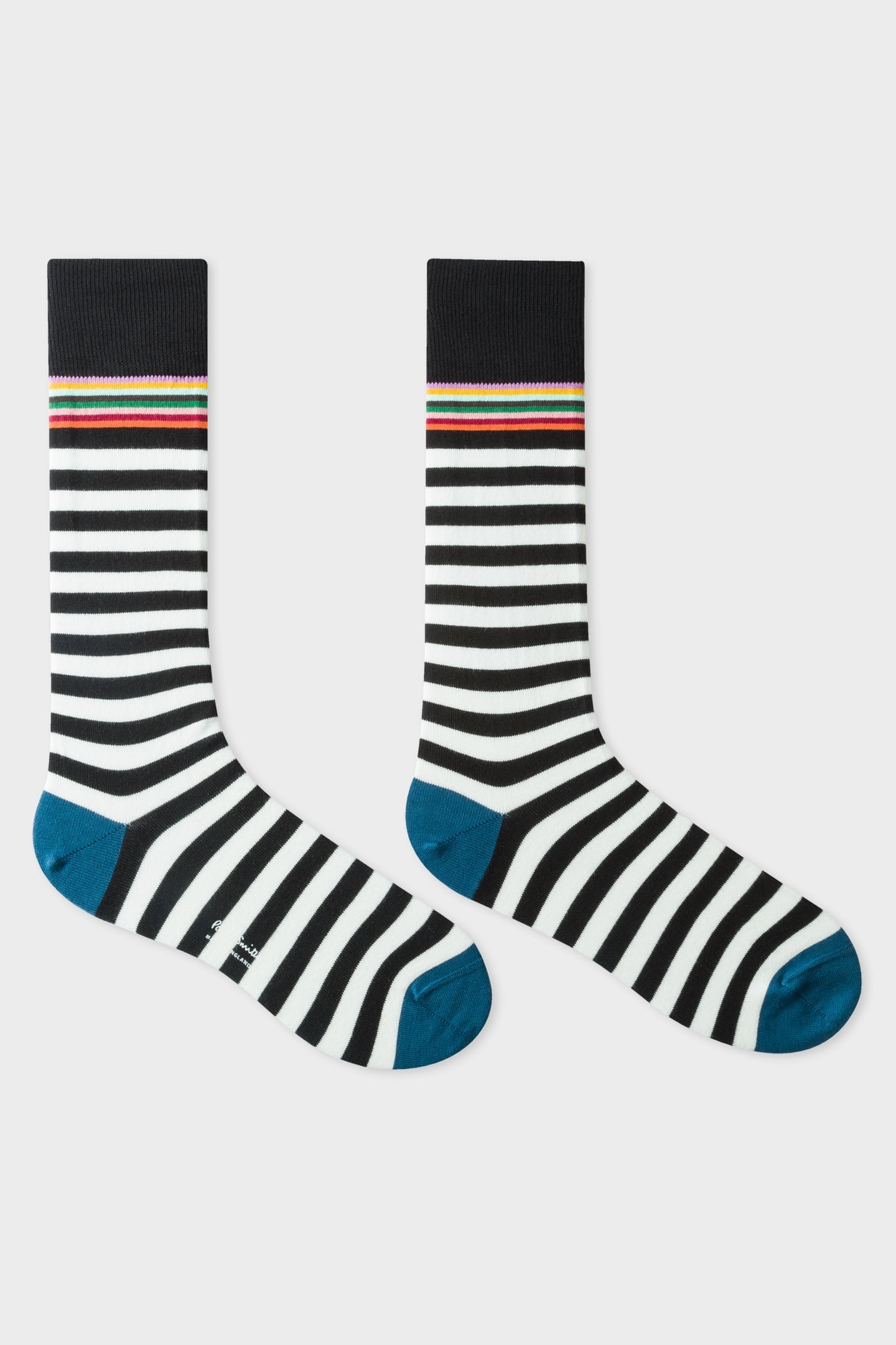 Paul Smith Men Sock Two Stripe Off White Size: OS | Socks Outlet | Heren | Zwart