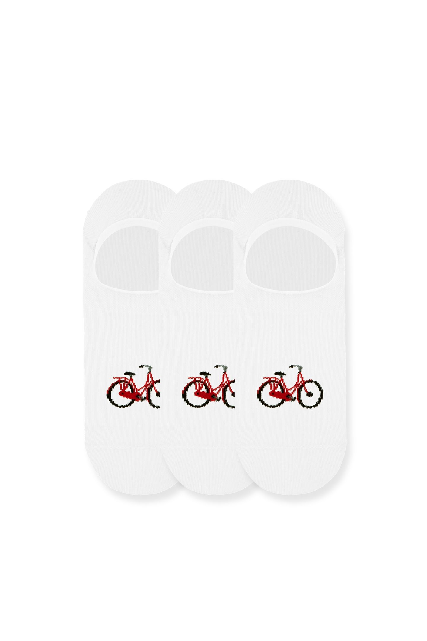 A-DAM  3-pack Casual Socks White Bike Optic White Maat: 35-38 | Slipjes Outlet | Unisex | Wit