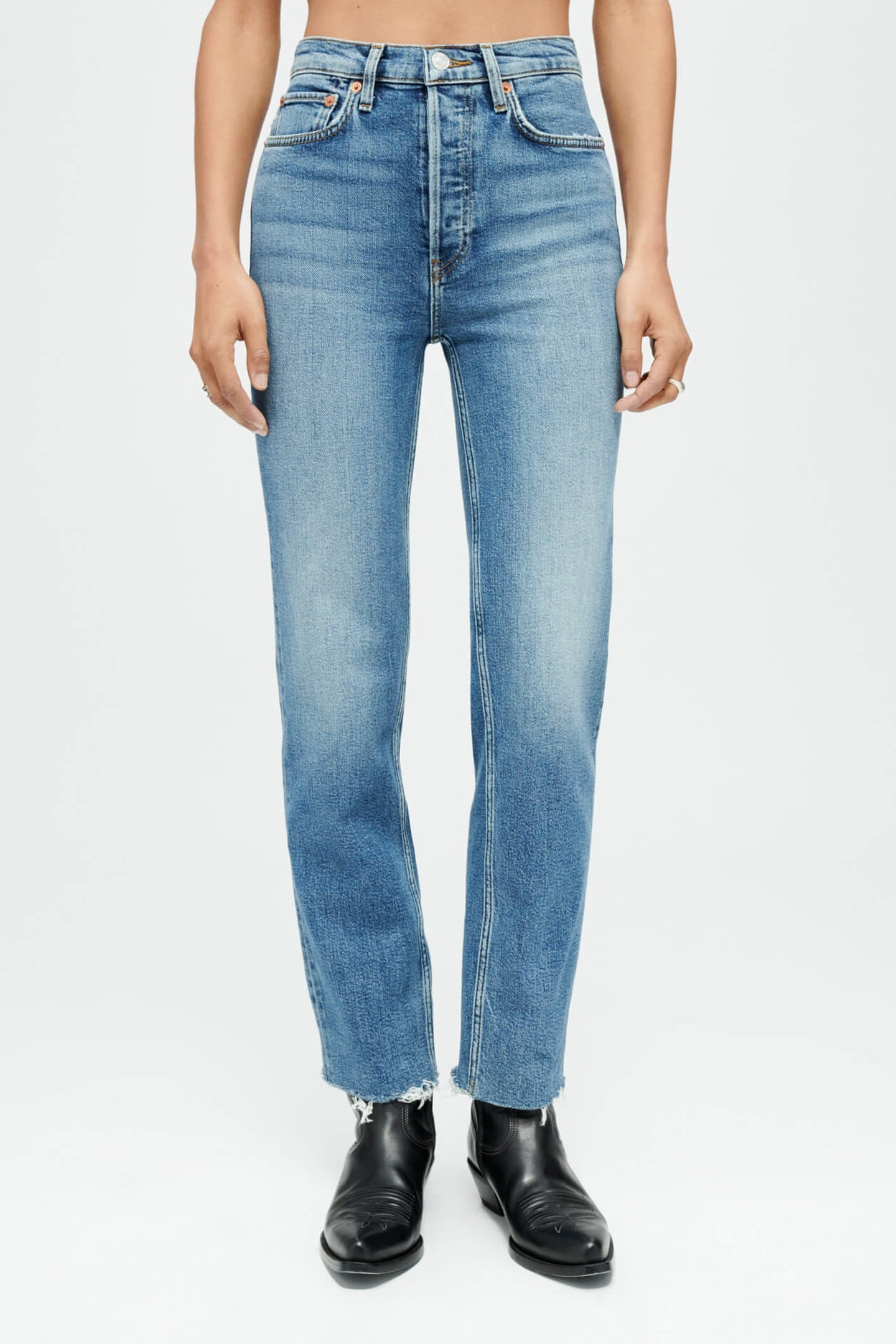 RE/DONE 70s Stove Pipe Mid 70s Maat: W29 | Straight Jeans Outlet | Dames | Blauw