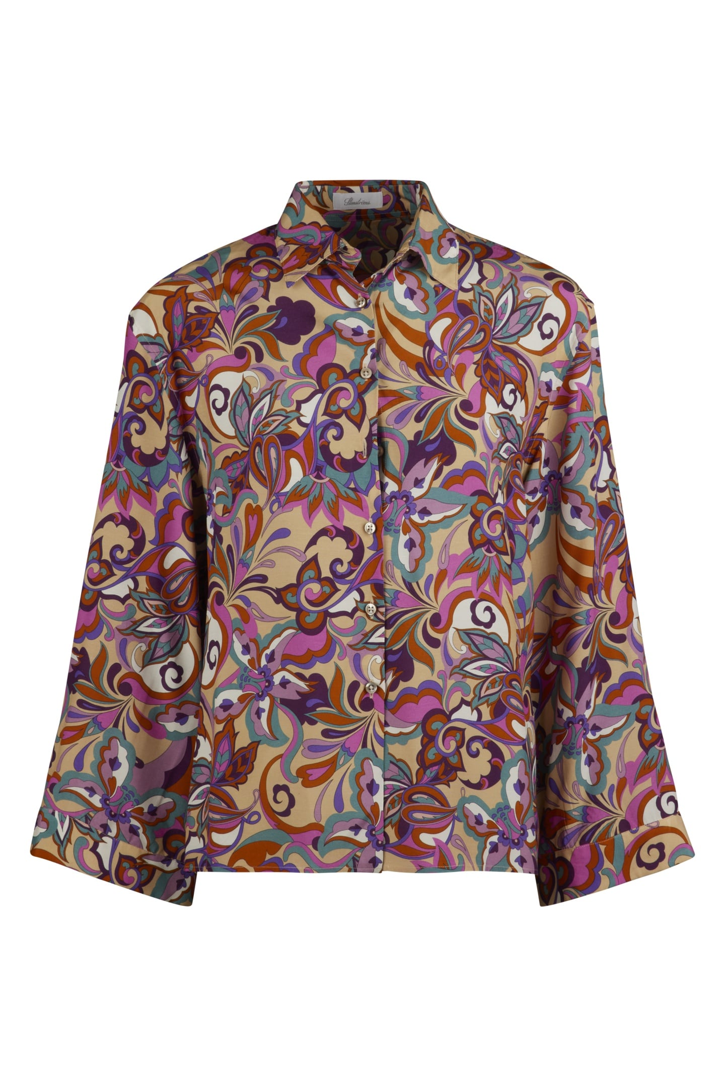 Stenströms Edda Shirt Beige Pattern Maat: 34 | Longsleeves Outlet | Dames | Beige