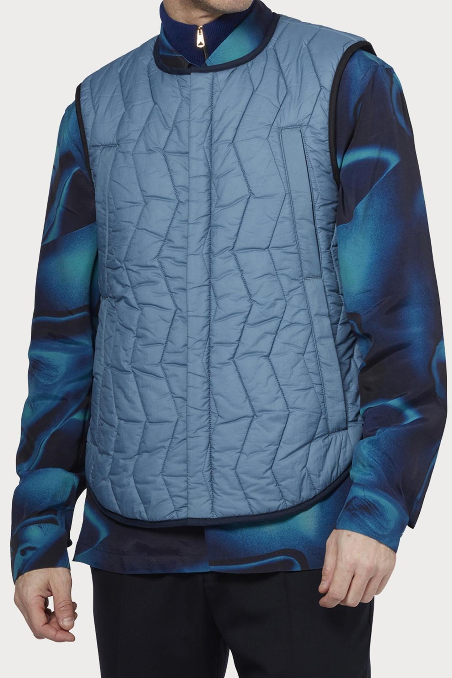 Paul Smith Gents Quilted Gilet Blue Maat: M | Bodywarmers Outlet | Heren | Blauw