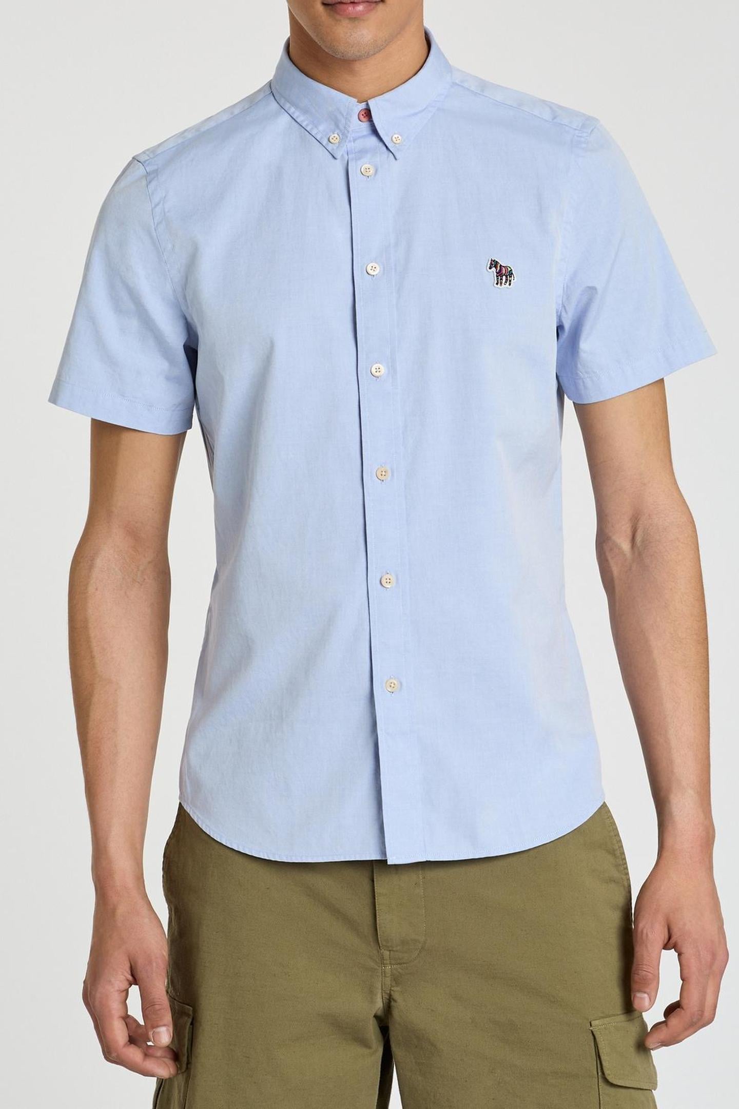 Paul Smith Mens Ss Casual Fit Shirt Zeb Badge Petrol Blue Size: XS | Casual Shirts Outlet | Heren | Blauw