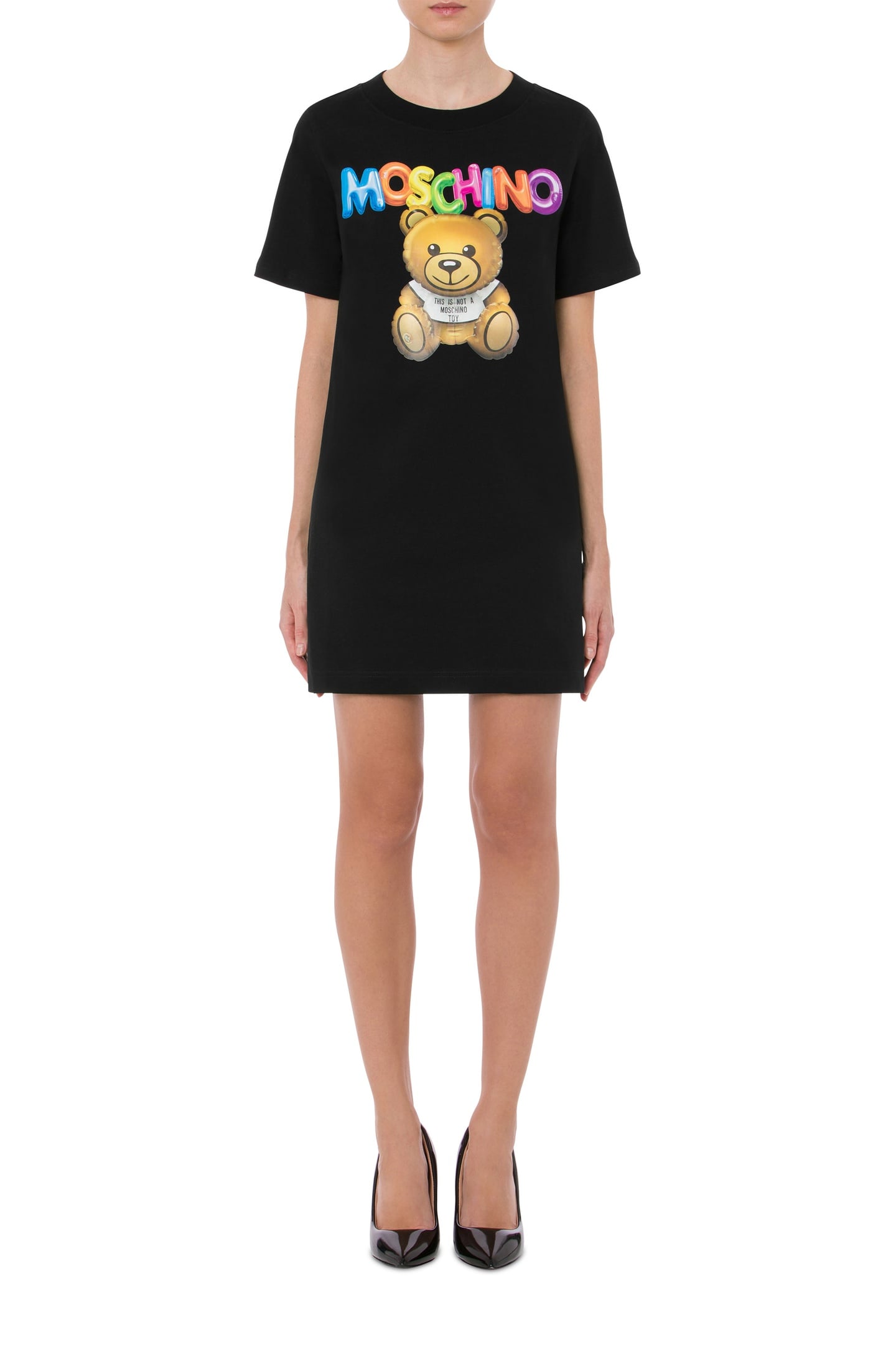 Moschino Inflatable Teddy Bear Organic Jersey Dress Black Maat: 36 | Blousejurken Outlet | Dames | Zwart