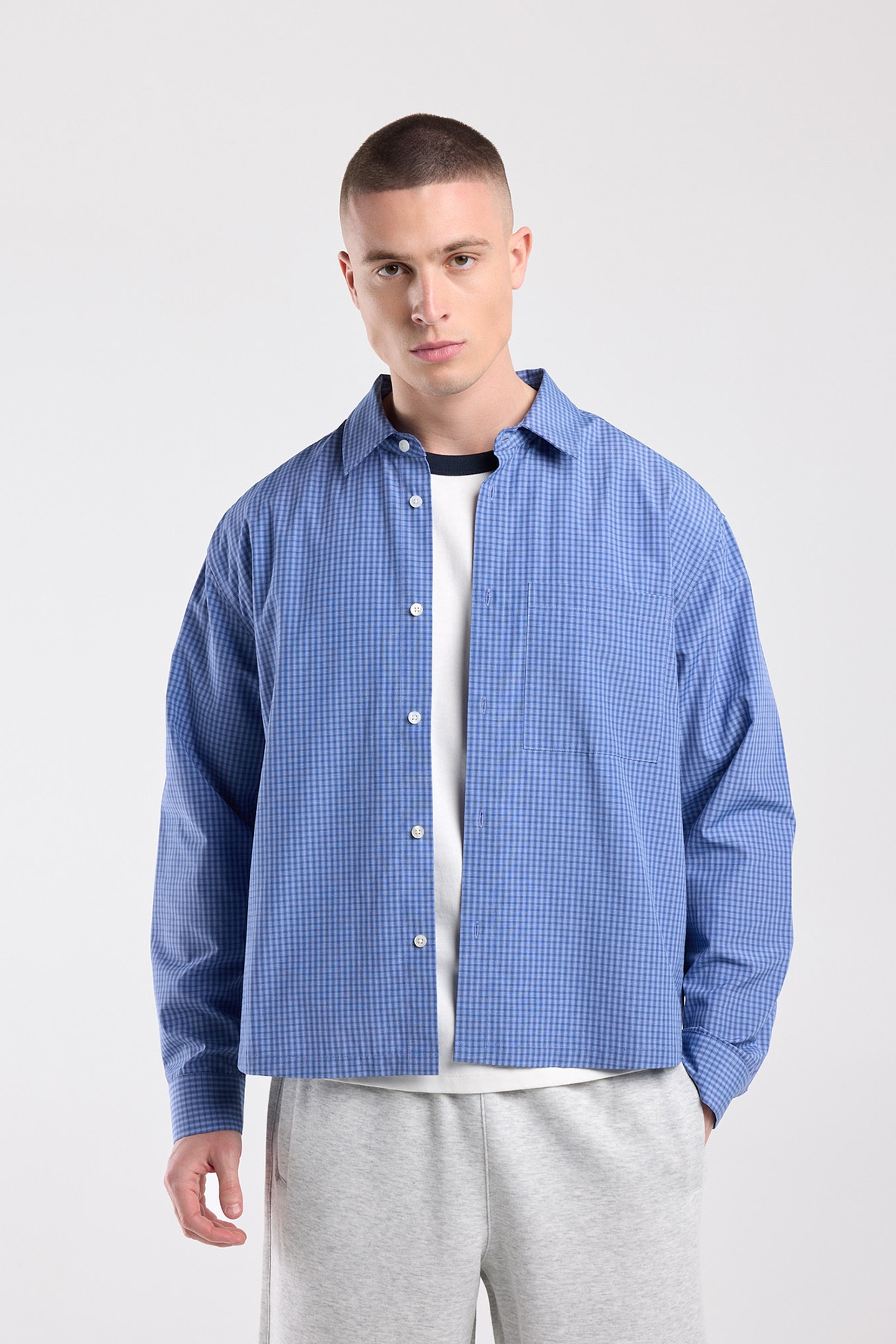 America Today Hugo Navy/grey Maat: XL | Casual Overhemden Outlet | Heren | Blauw