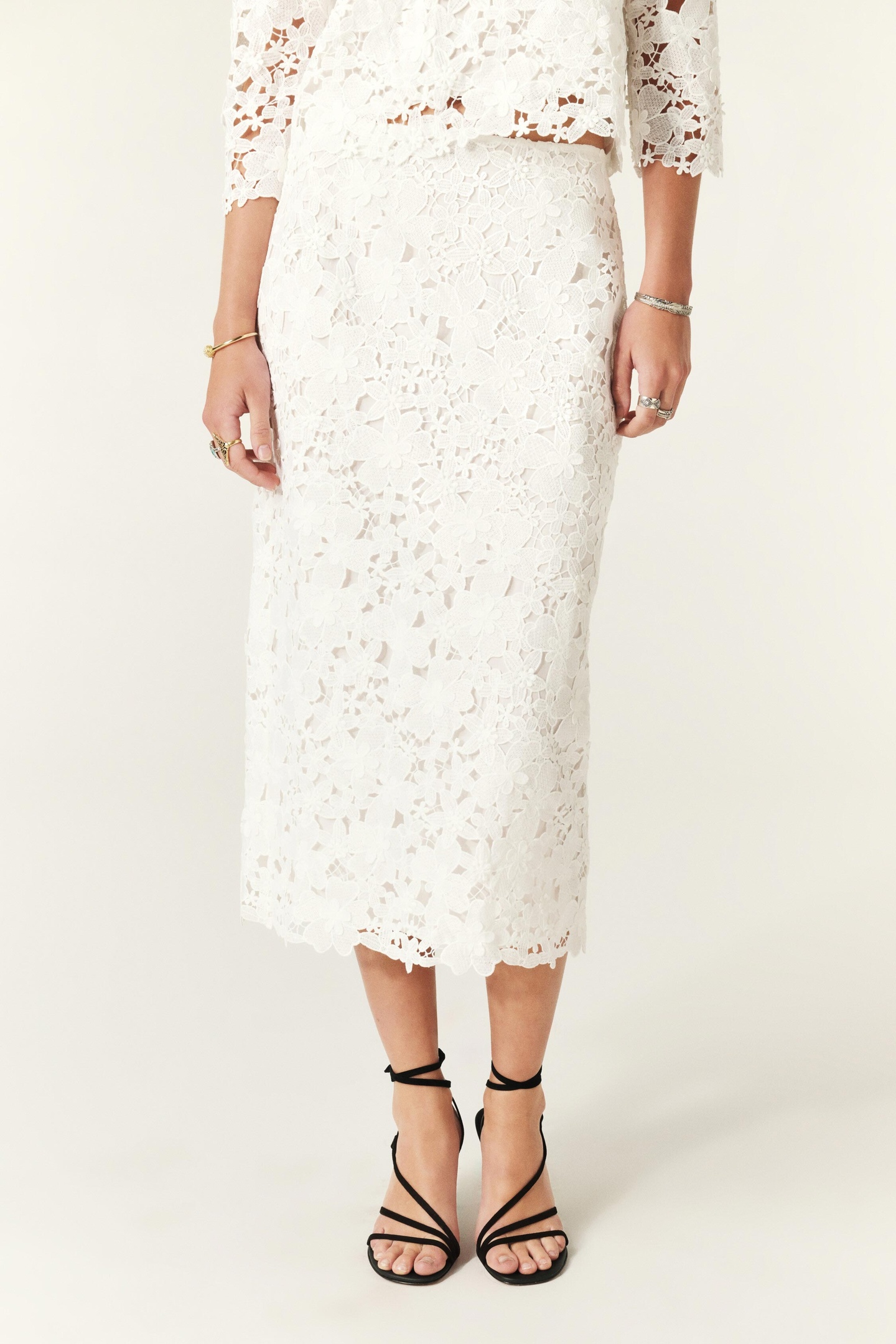 BA&SH Mid-length Skirt Blanc Maat: 40 | Midi Rokken Outlet | Dames | Wit