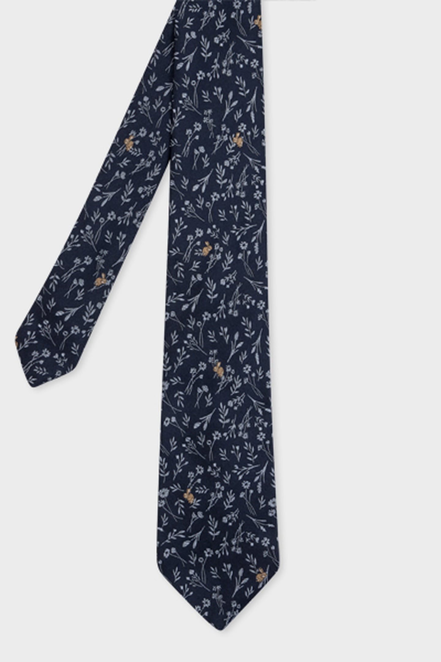 Paul Smith Men Tie Rabbit Floral Very Dark Navy Size: 8 | Ties Outlet | Heren | Blauw