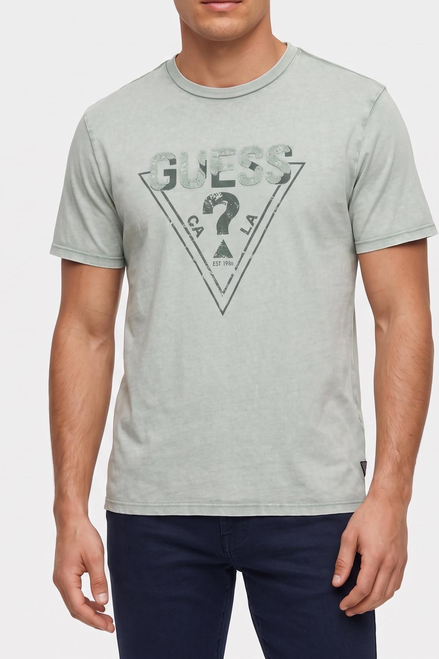 GUESS Ss Bsc  Inset L Full Grey Multi Taglia: XS | Magliette basic Outlet | Uomo | Grigio