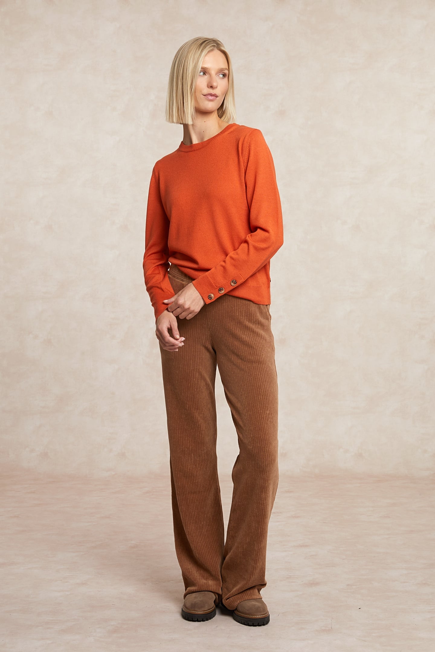 River Woods Merino Wool Crew Neck Sweater Orange Maat: XXL | Sweaters Outlet | Dames | Oranje