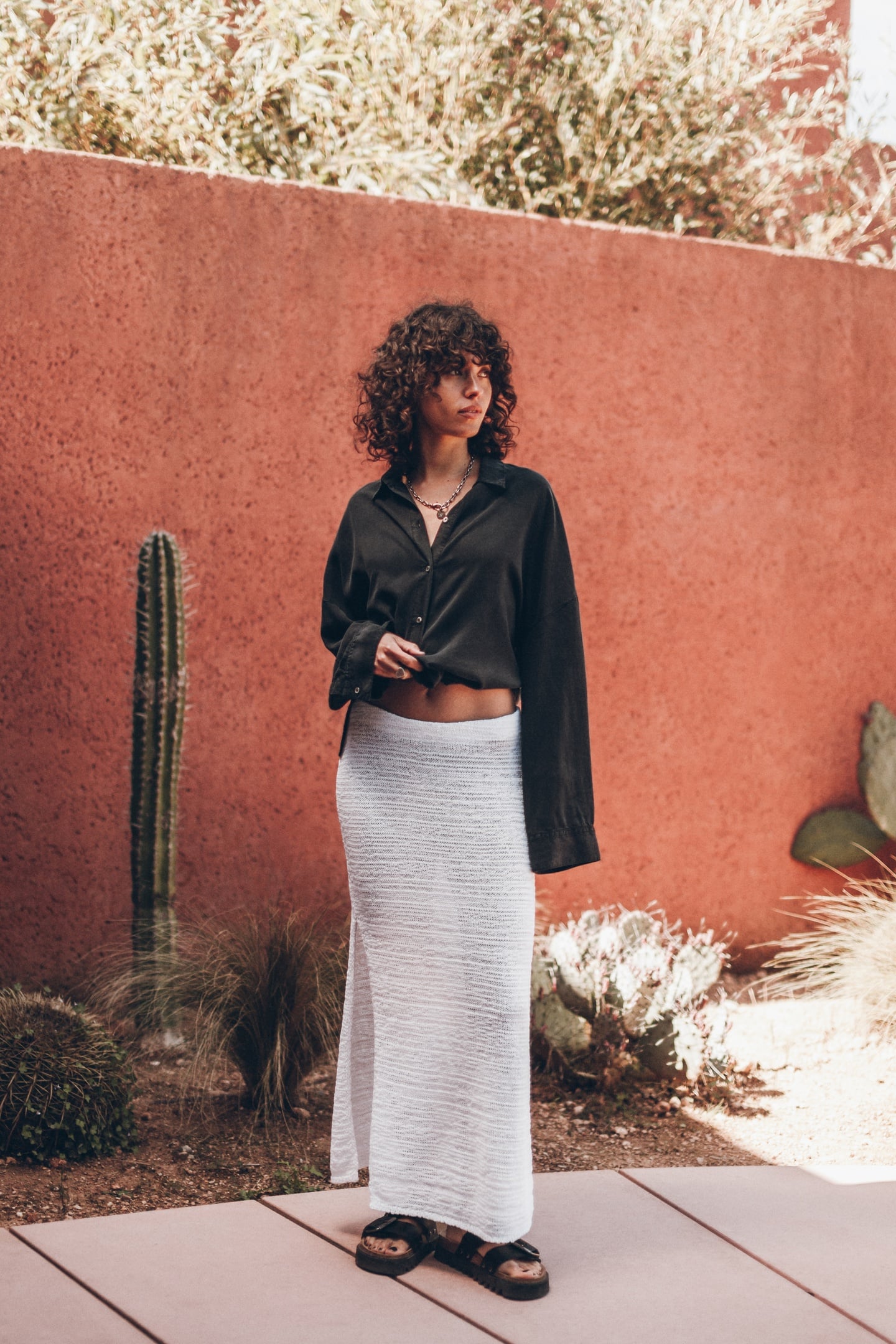 Mikuta The White Long Knitted Skirt Ecru Maat: S | Maxi Rokken Outlet | Dames | Ecru