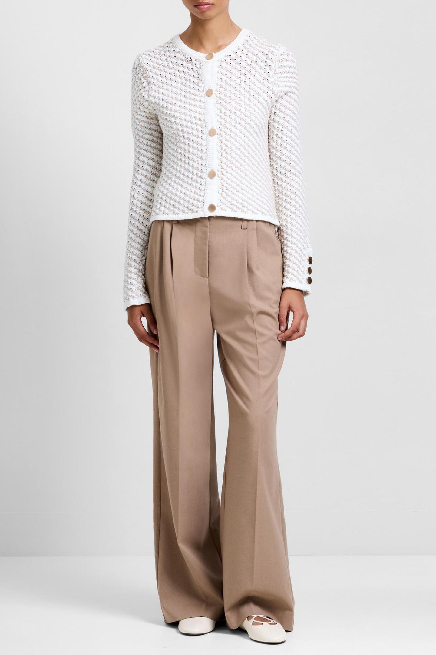 French Connection Janai Textured Cardigan Winter White Maat: S | Sweaters Outlet | Dames | Wit