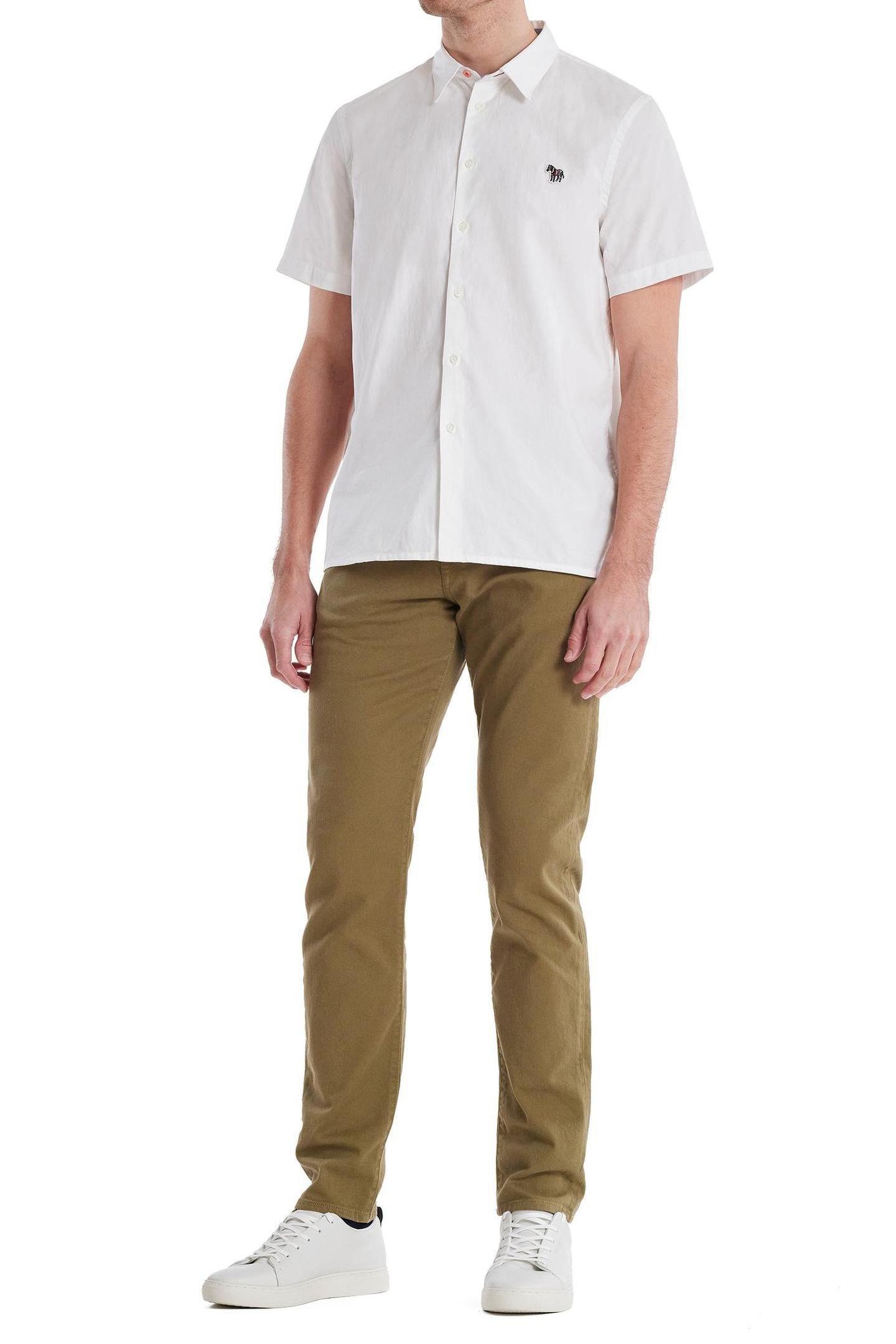 Paul Smith Mens Ss Casual Fit Shirt Zeb Badge White Size: S | Casual Shirts Outlet | Heren | Wit