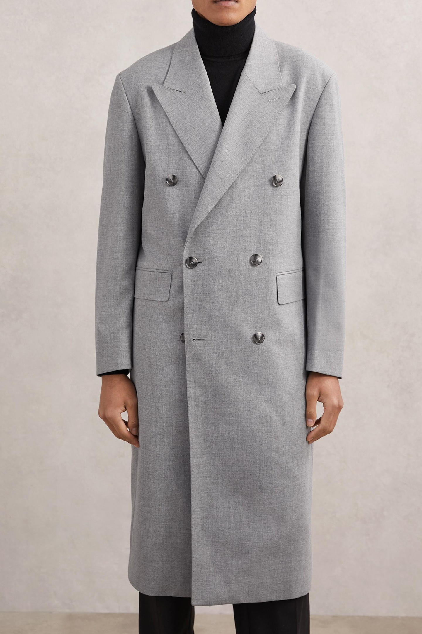 Reiss Ls Db Oversized Overcoat Grey Maat: XL | Blazers Outlet | Heren | Grijs