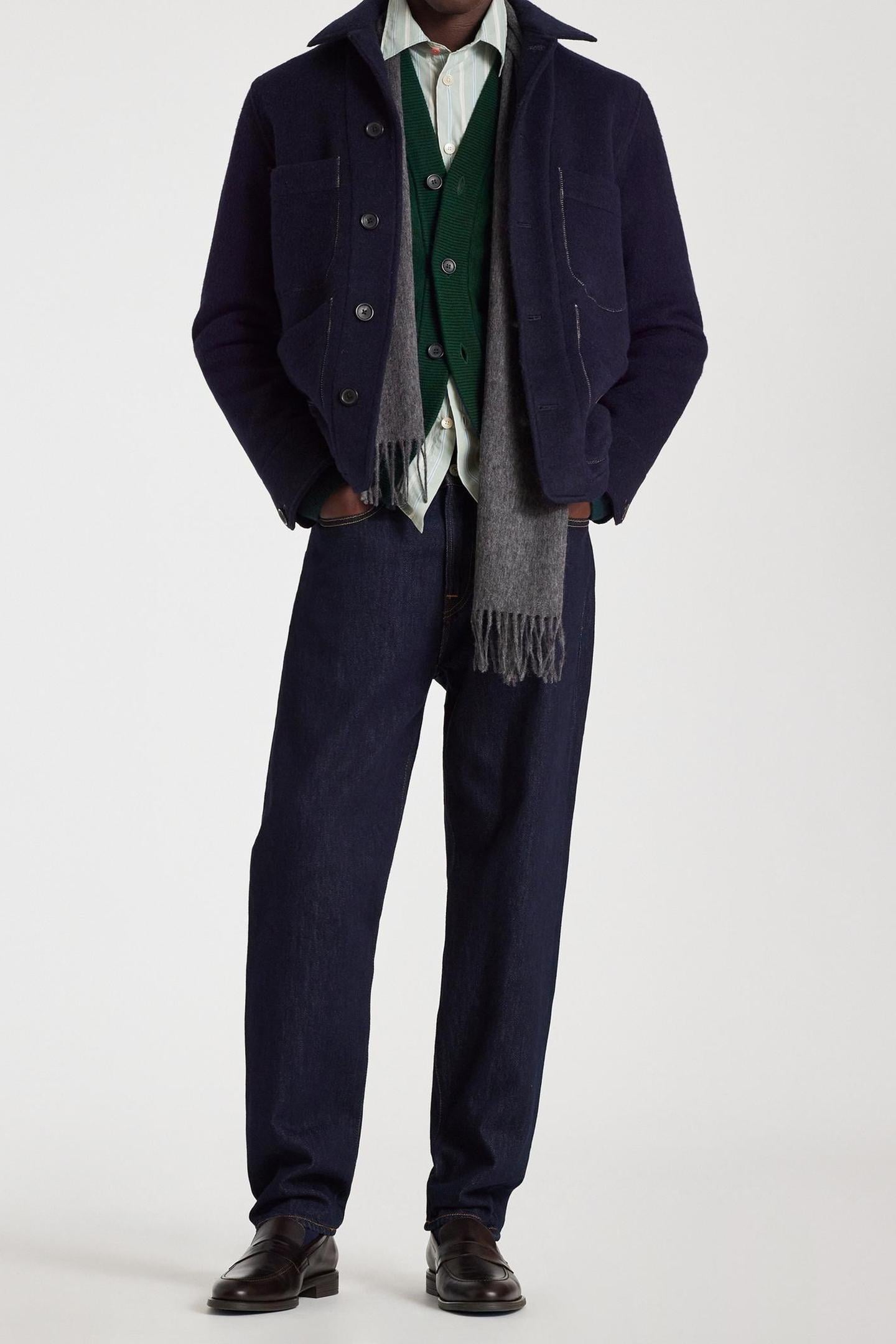 Paul Smith Men Scarf Ps Zebra Slate Size: OS | Scarves & Gloves Outlet | Heren | Grijs