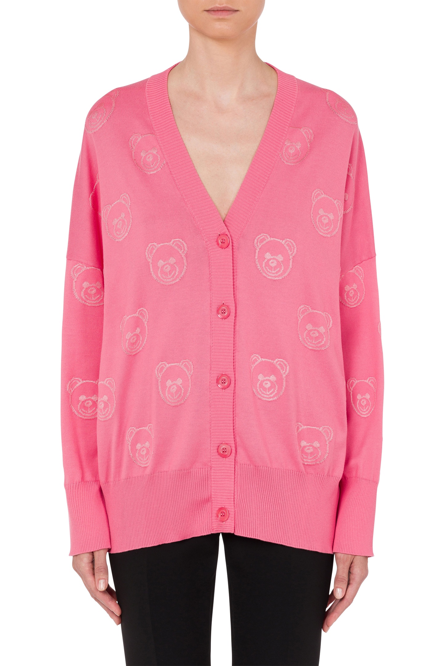 Moschino Knitted Jacket Pink Maat: 40 | Sweaters Outlet | Dames | Roze