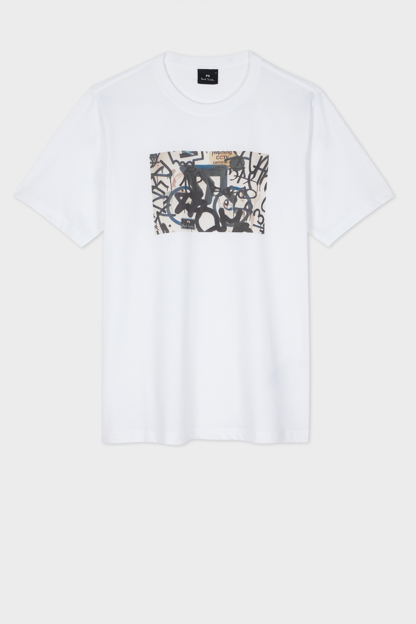 Paul Smith Mens Reg Fit T Shirt B&w Bike White Maat: XXL | Basic T-Shirts Outlet | Heren | Wit