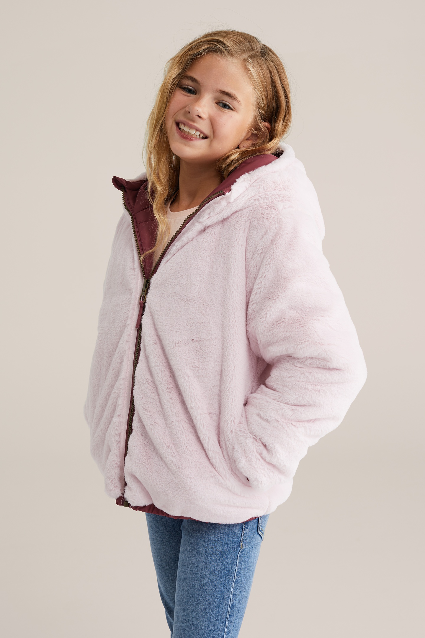 We Fashion Jacket Reversible Bomber Old Rose Maat: 92 | Sportkleding Outlet | Unisex | Roze