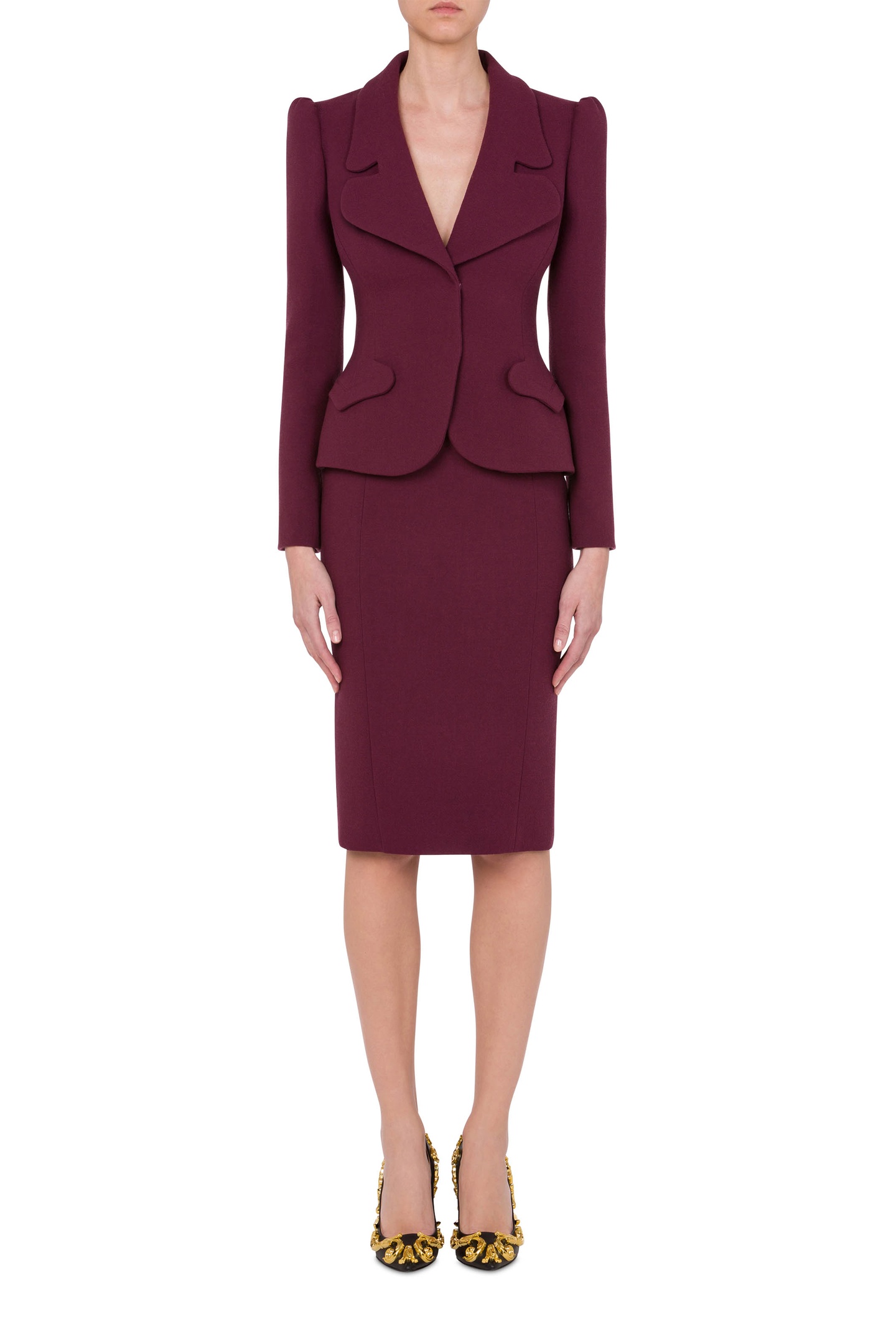 Moschino Bouclé Jacket Baroque Details Red Maat: 40 | Blazers Outlet | Dames | Rood