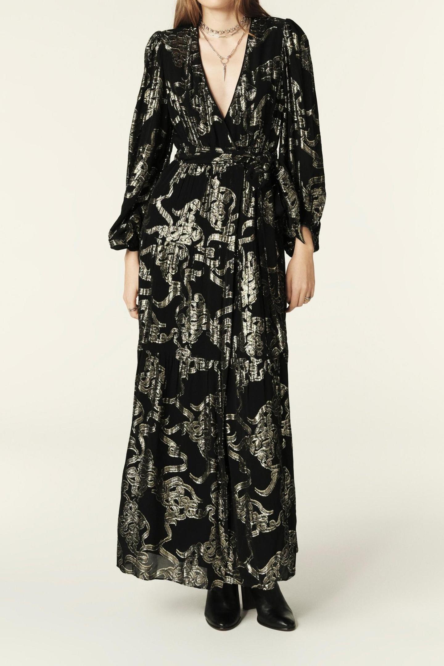 BA&SH Long Dress Black Maat: XS | Maxi Jurken Outlet | Dames | Zwart