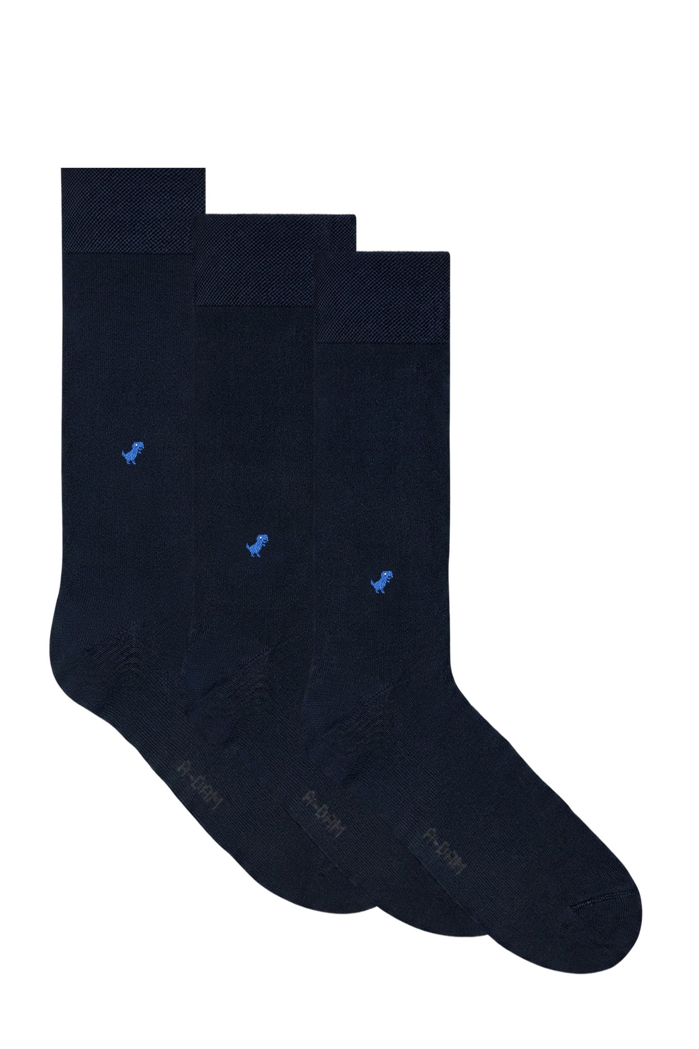 A-DAM  3-pack Dress Socks Navy Dino Blue Dark Navy Maat: 36-40 | Slipjes Outlet | Unisex | Blauw