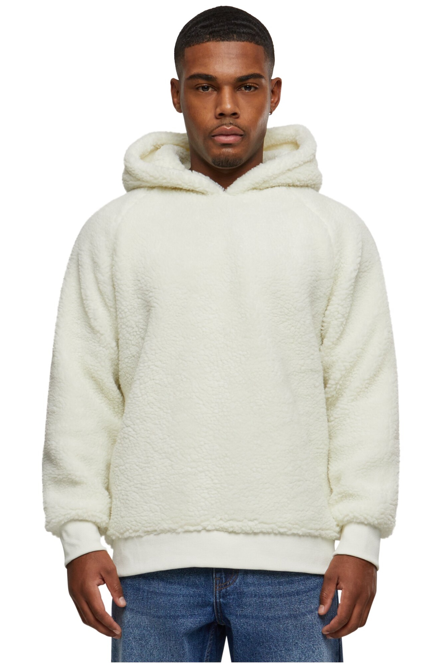 Urban Classics Sherpa Hoody Whitesand Maat: L | Sweaters Outlet | Heren | Wit