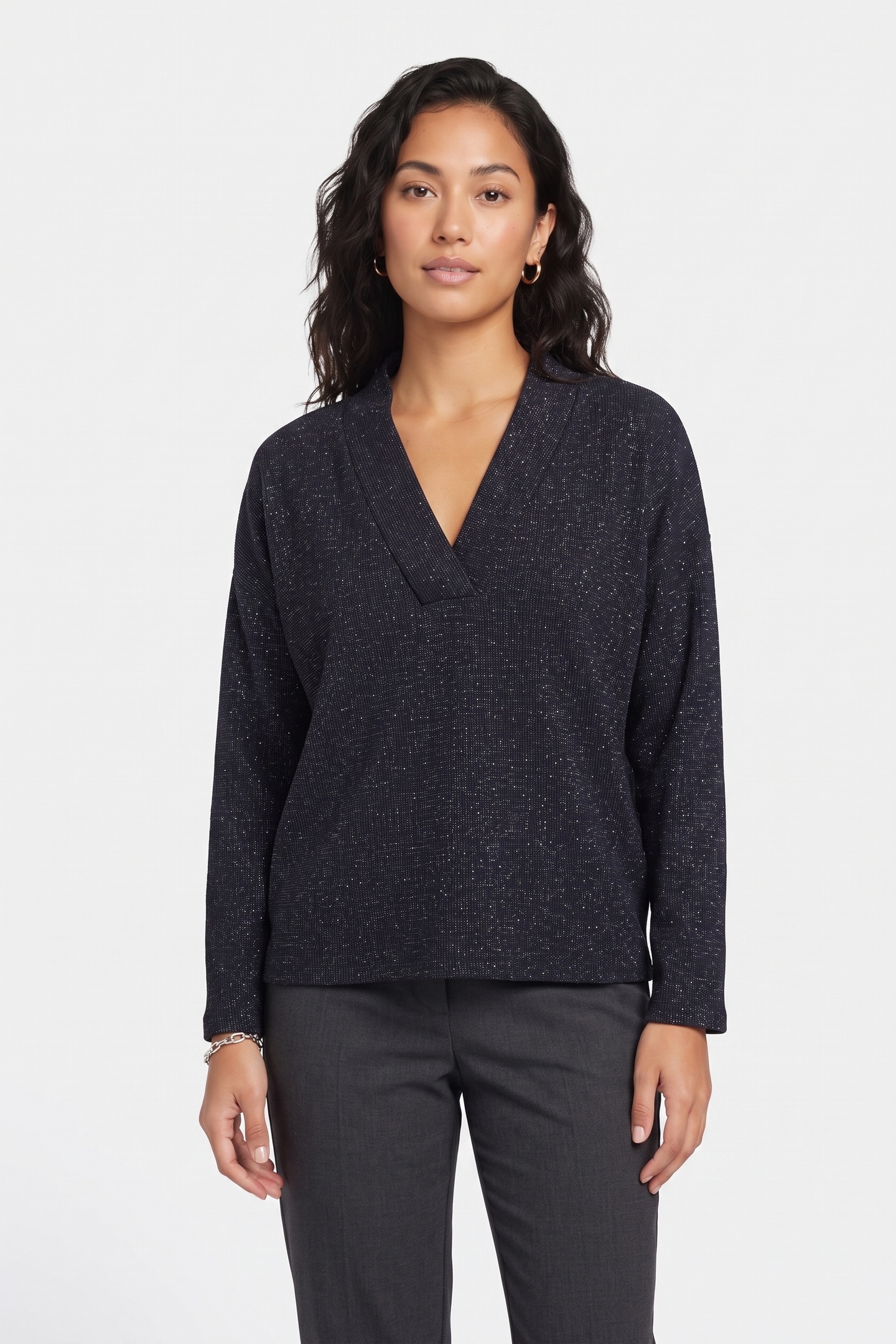 STUDIO AMAYA Alma Blouse Blue Maat: L | Longsleeves Outlet | Dames | Blauw