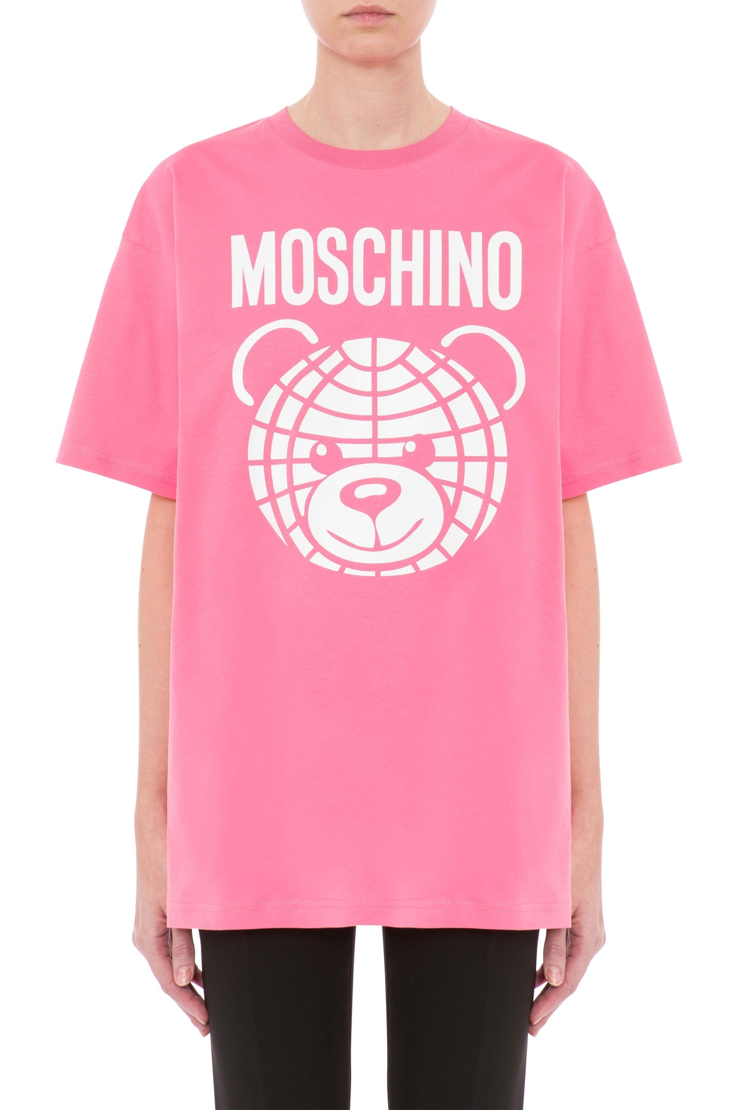 Moschino Teddy Bear Organic Jersey T-shirt Pink Maat: XS | Tops Outlet | Dames | Roze