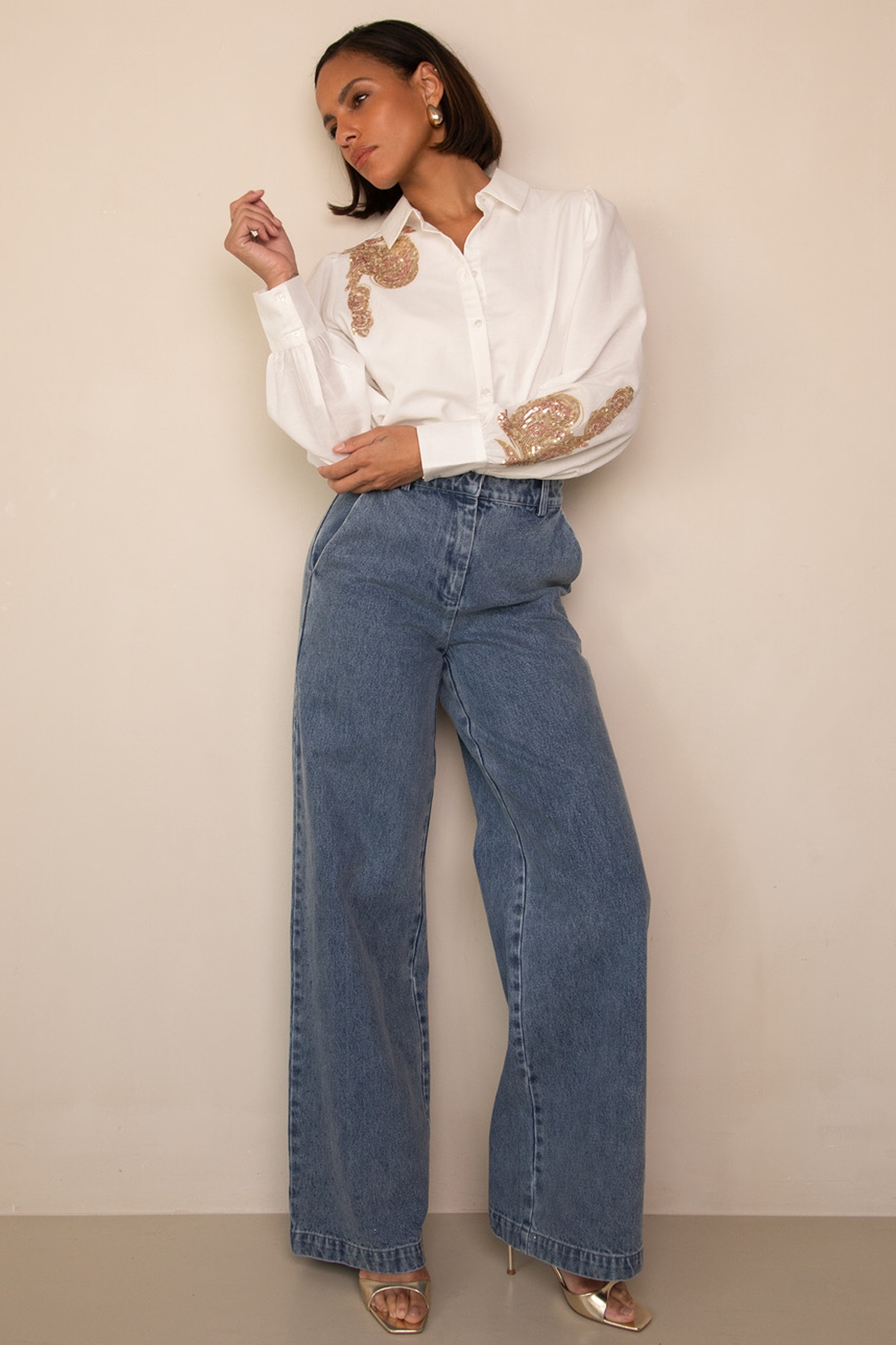 Freebird Belle Blouse Off White Maat: XL | Longsleeves Outlet | Dames | Wit