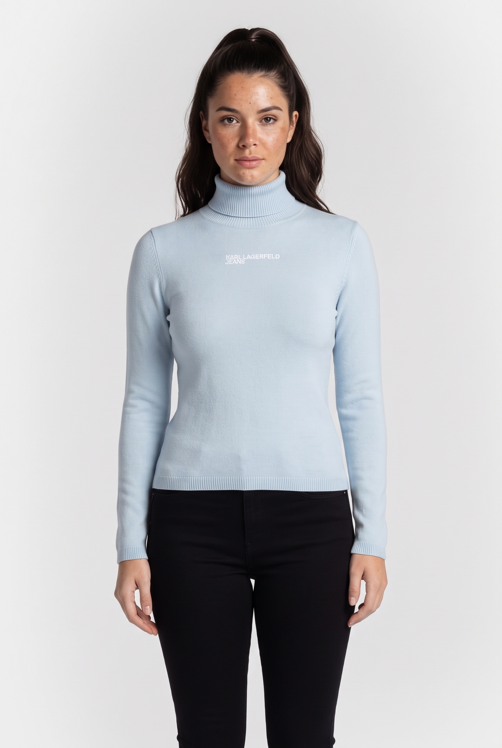 Karl Lagerfeld Klj Lightweight Rollneck Celestial Blue Taglia: XS | Maglie a manica lunga Outlet | Donna | Blu