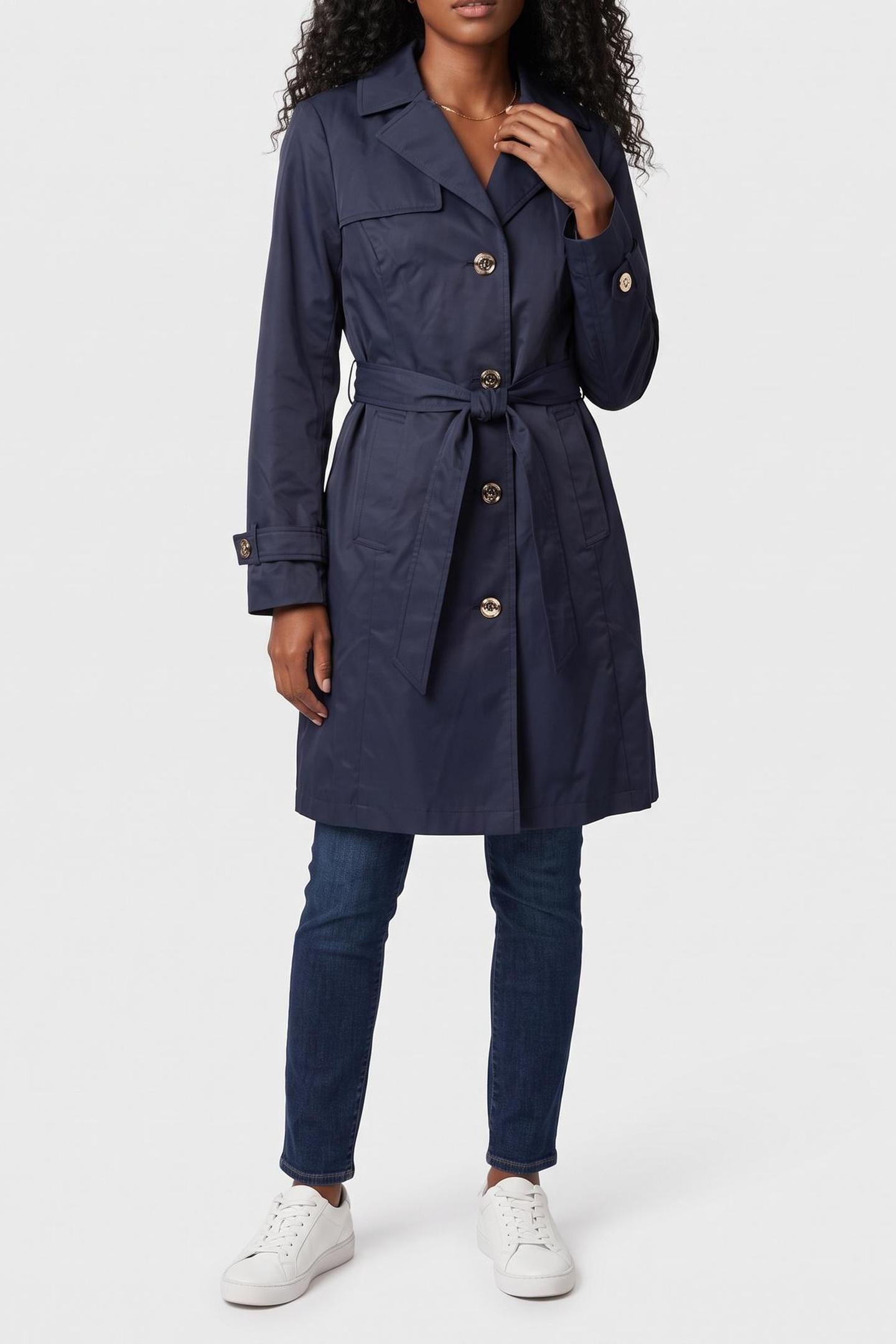 Michael Kors Sb Belted Trench Midnight Maat: XS | Trenchcoats Outlet | Dames | Blauw