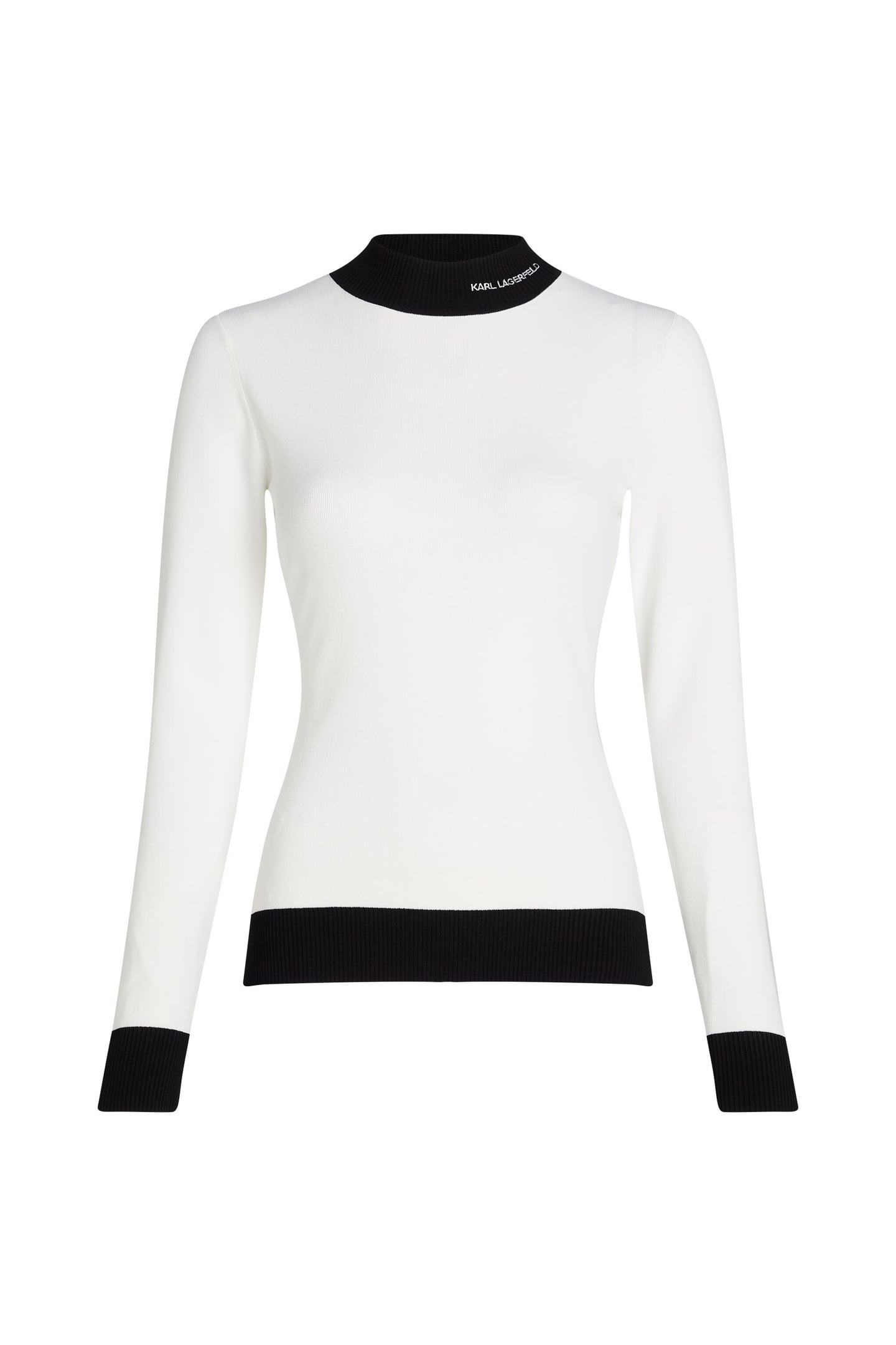 Karl Lagerfeld Logo Turtle Neck White/black Taglia: M | Maglioni a maglia Outlet | Donna | Bianco