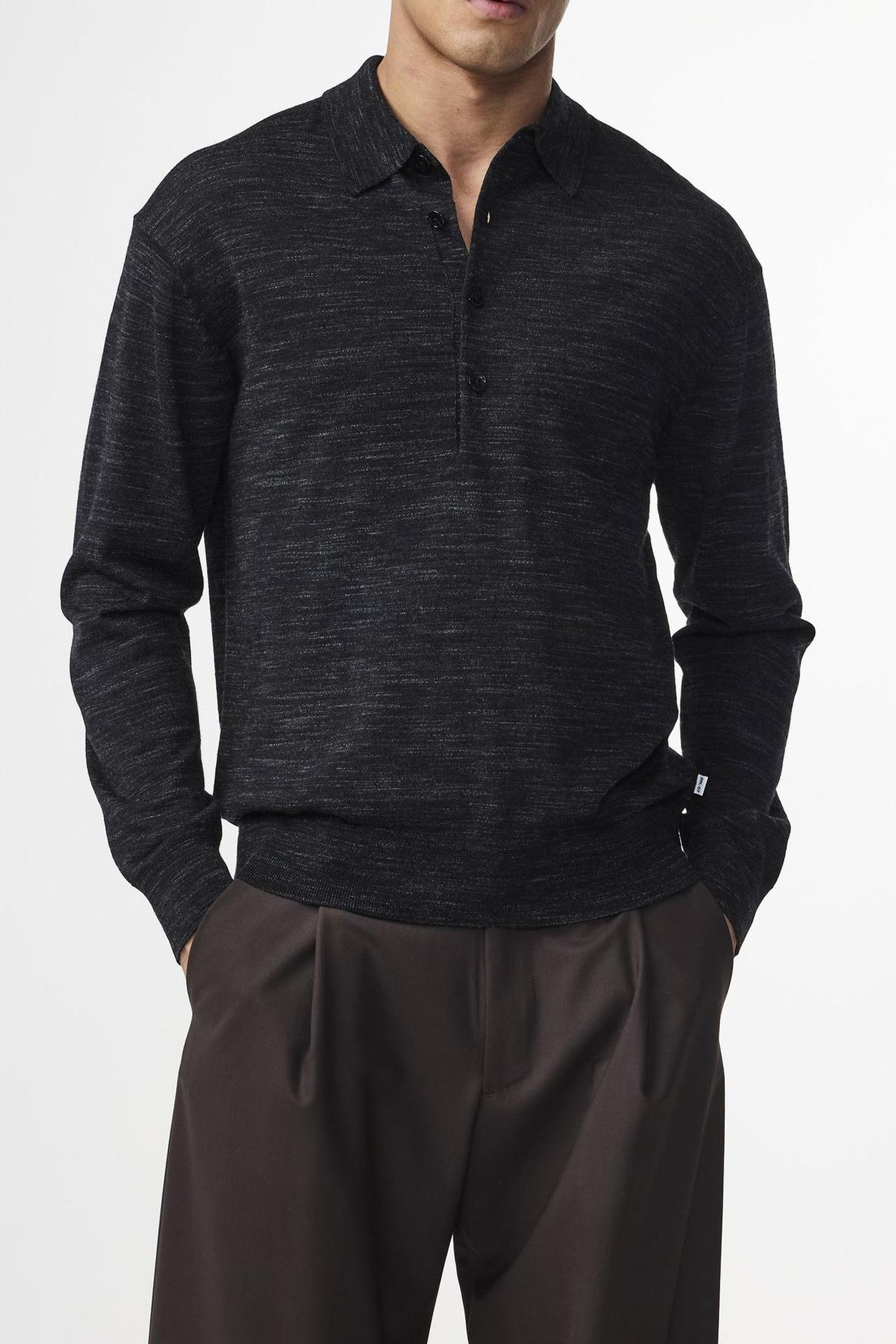 NN.07 Raymond Polo 60010 Black Maat: L | Longsleeves Outlet | Heren | Zwart