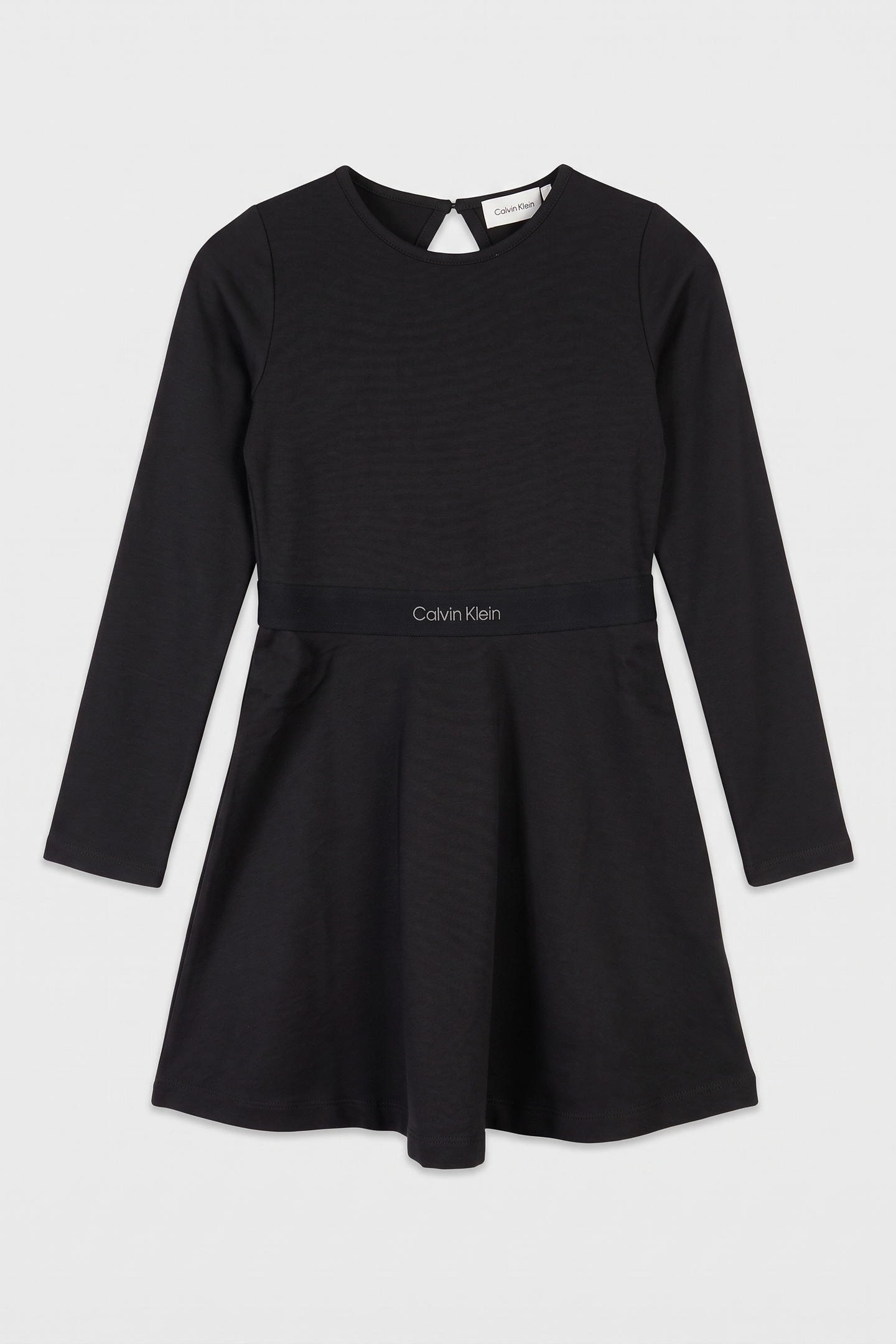 Calvin Klein Girls Punto Logo Dress Ls Black Größe: 10 | Kleider Outlet | kids | Schwarz