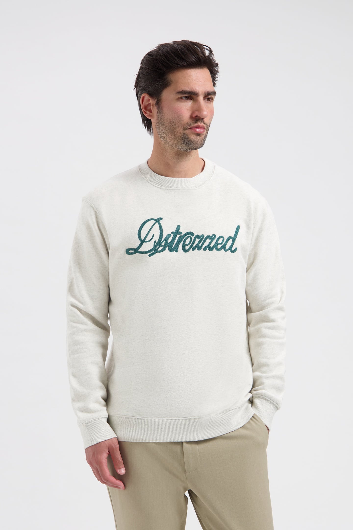 Dstrezzed Ds_nikol Crew Grey Melange Grey Melange Maat: XL | Sweaters Outlet | Heren | Grijs