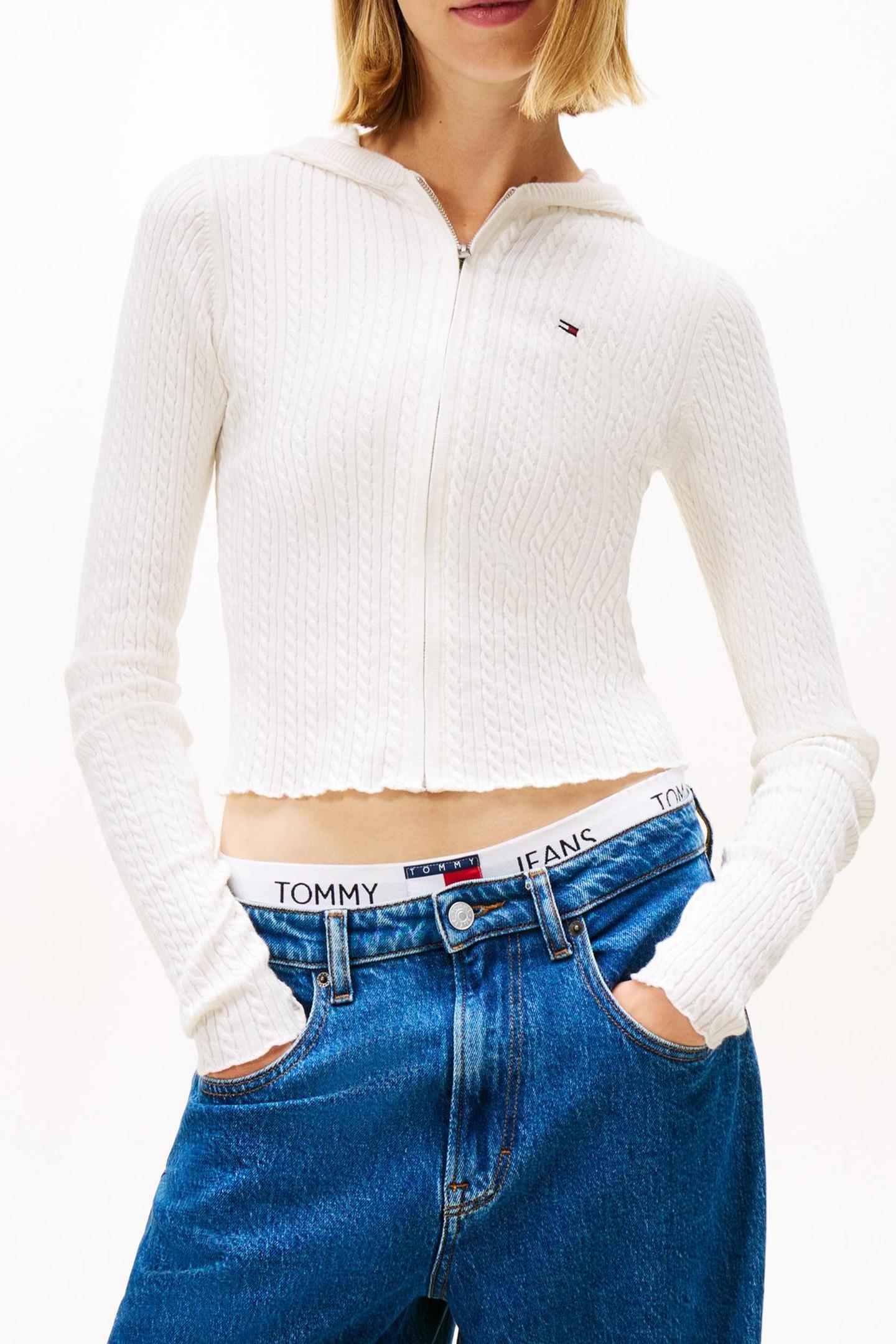 Tommy Hilfiger Tjw Essential Zipper Ancient White Taglia: M | Maglioni a maglia Outlet | Donna | Bianco
