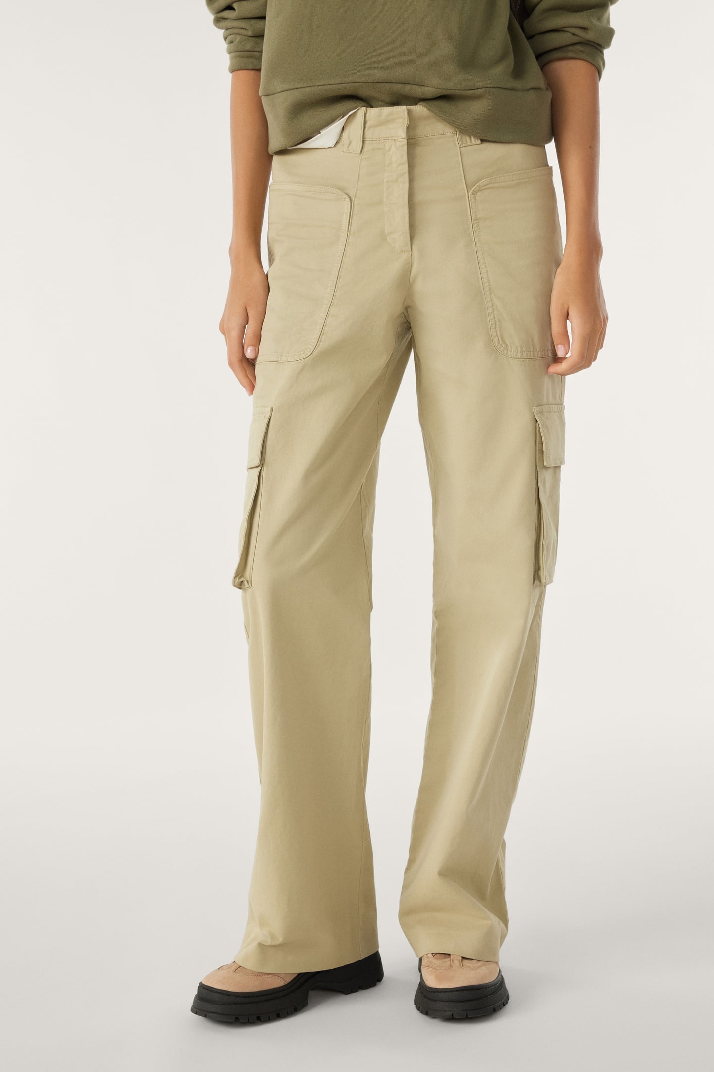 BA&SH Wide Trousers Kaki Maat: 36 | Cargobroeken Outlet | Dames | Bruin