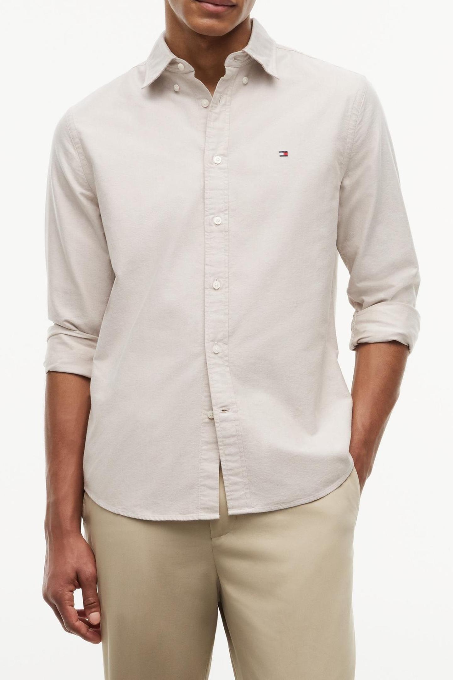 Tommy Hilfiger Solid Heritage Oxford Safari Canvas Maat: XL | Casual Overhemden Outlet | Heren | Beige