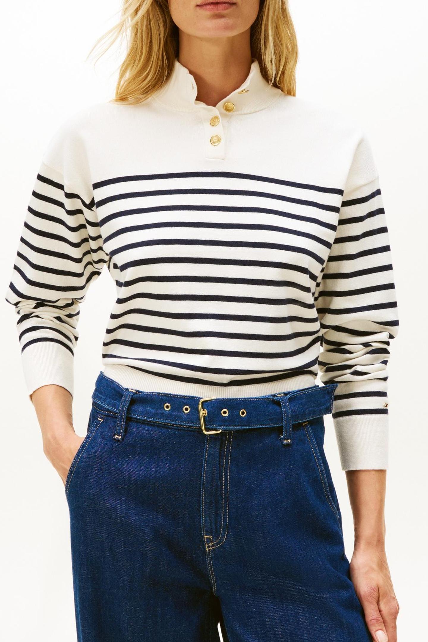 Tommy Hilfiger Co Jersey Gold Button Sweater Placed Thin Navy Taglia: 3XL | Maglioni a maglia Outlet | Donna | Giallo